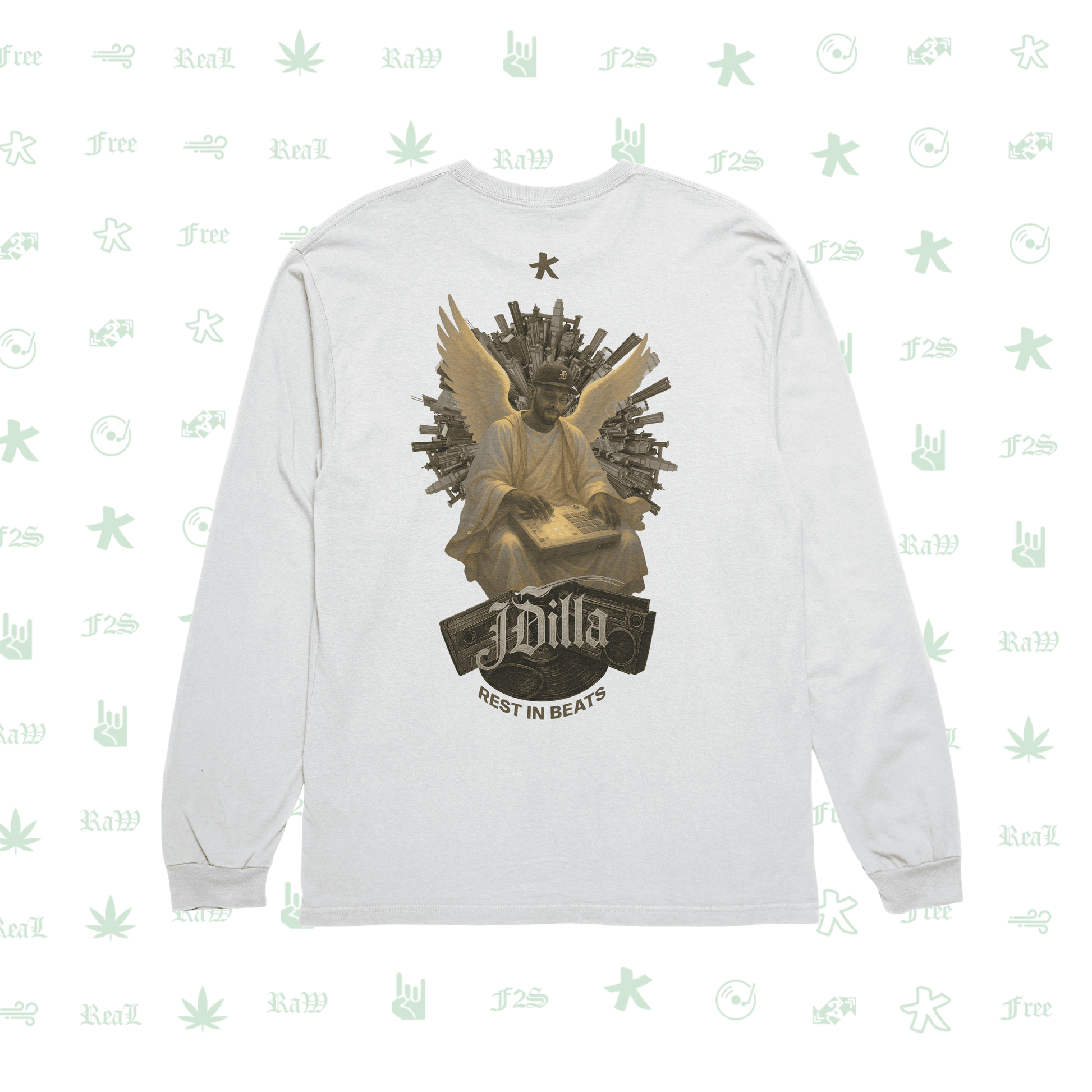 J Dilla Rest In Beats White Unisex Oversized Sweatshirt