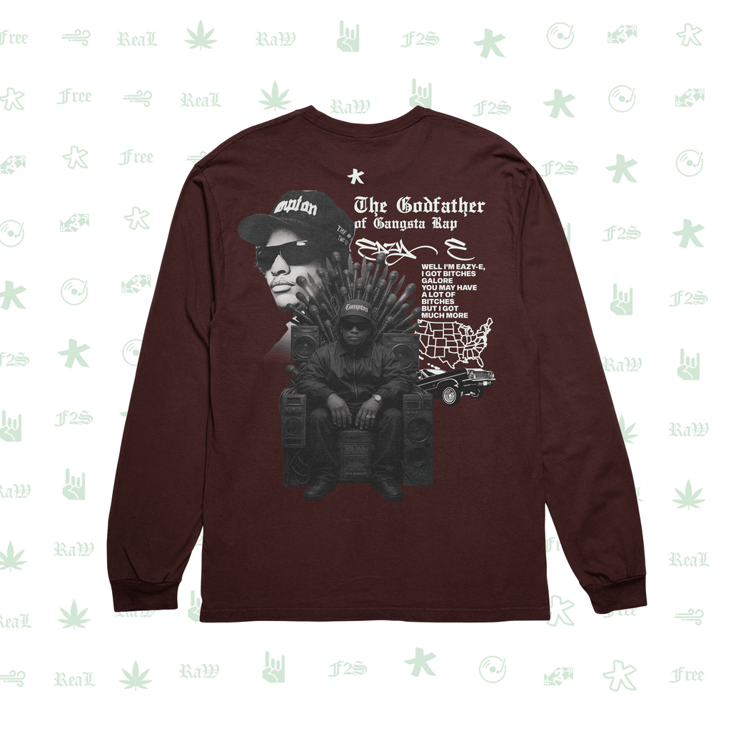 Eazy-E Godfather of Gangsta Rap Maroon Unisex Oversized Sweatshirt