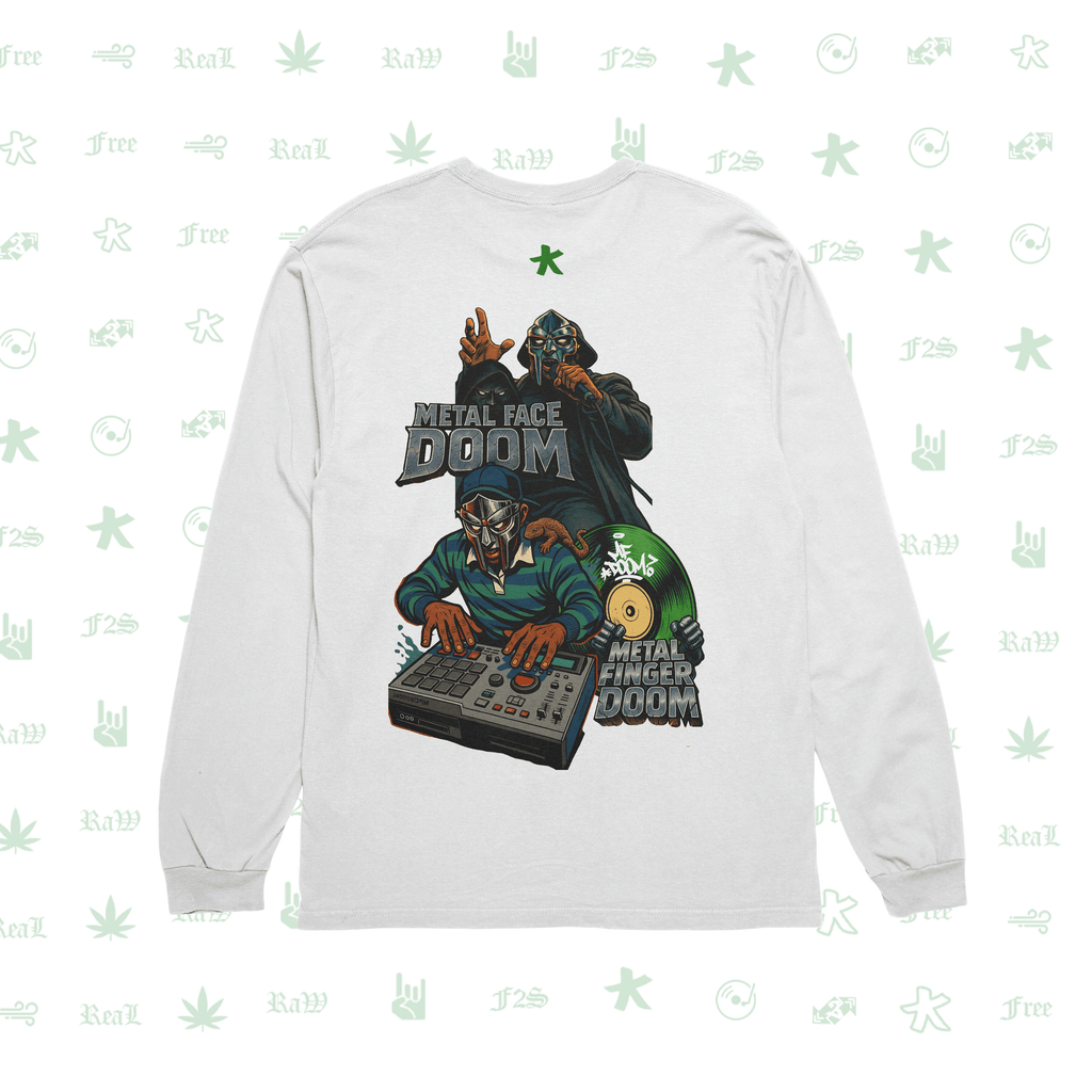 MF DOOM METAL FACE/FINGER White Unisex Oversized Sweatshirt