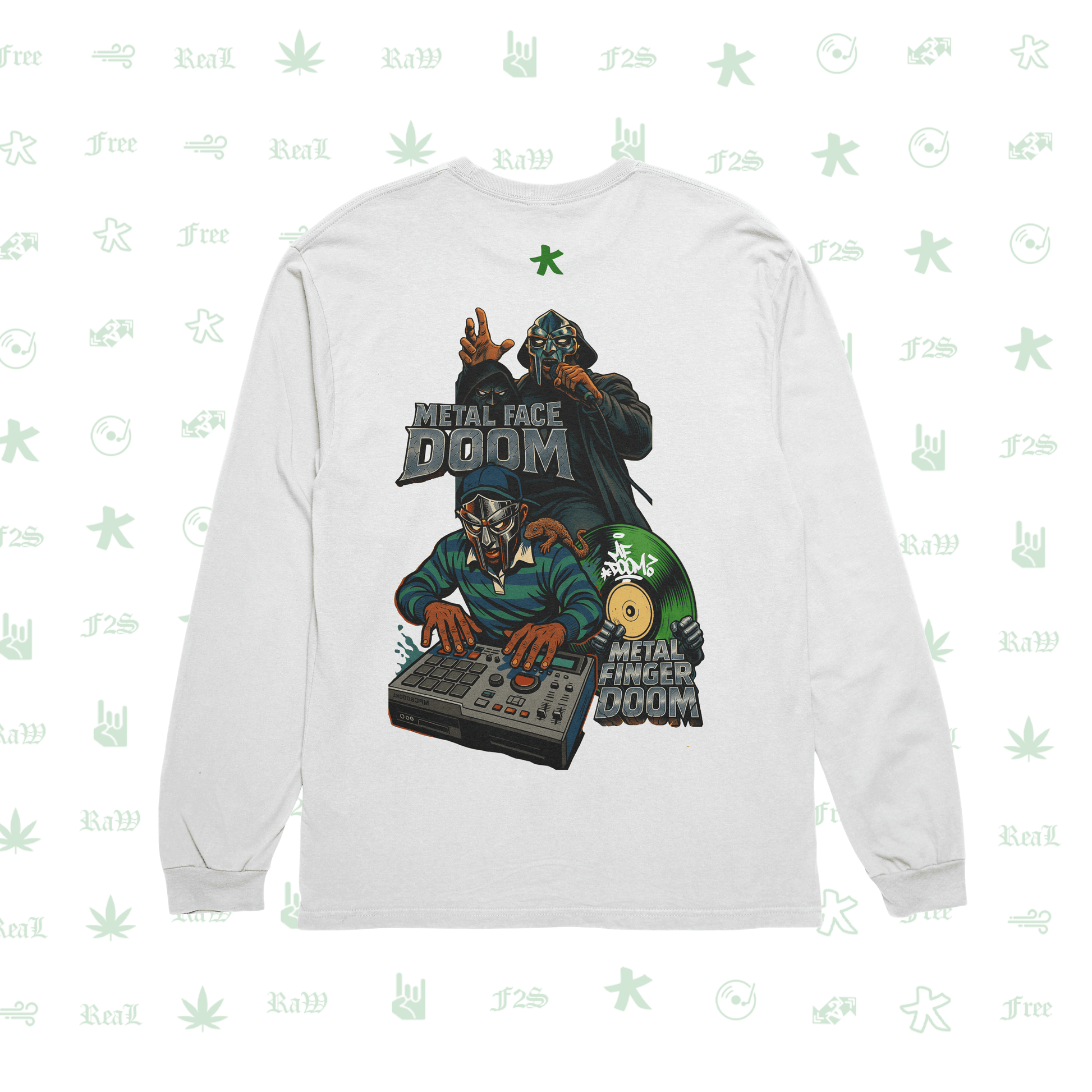 MF DOOM METAL FACE/FINGER White Unisex Oversized Sweatshirt