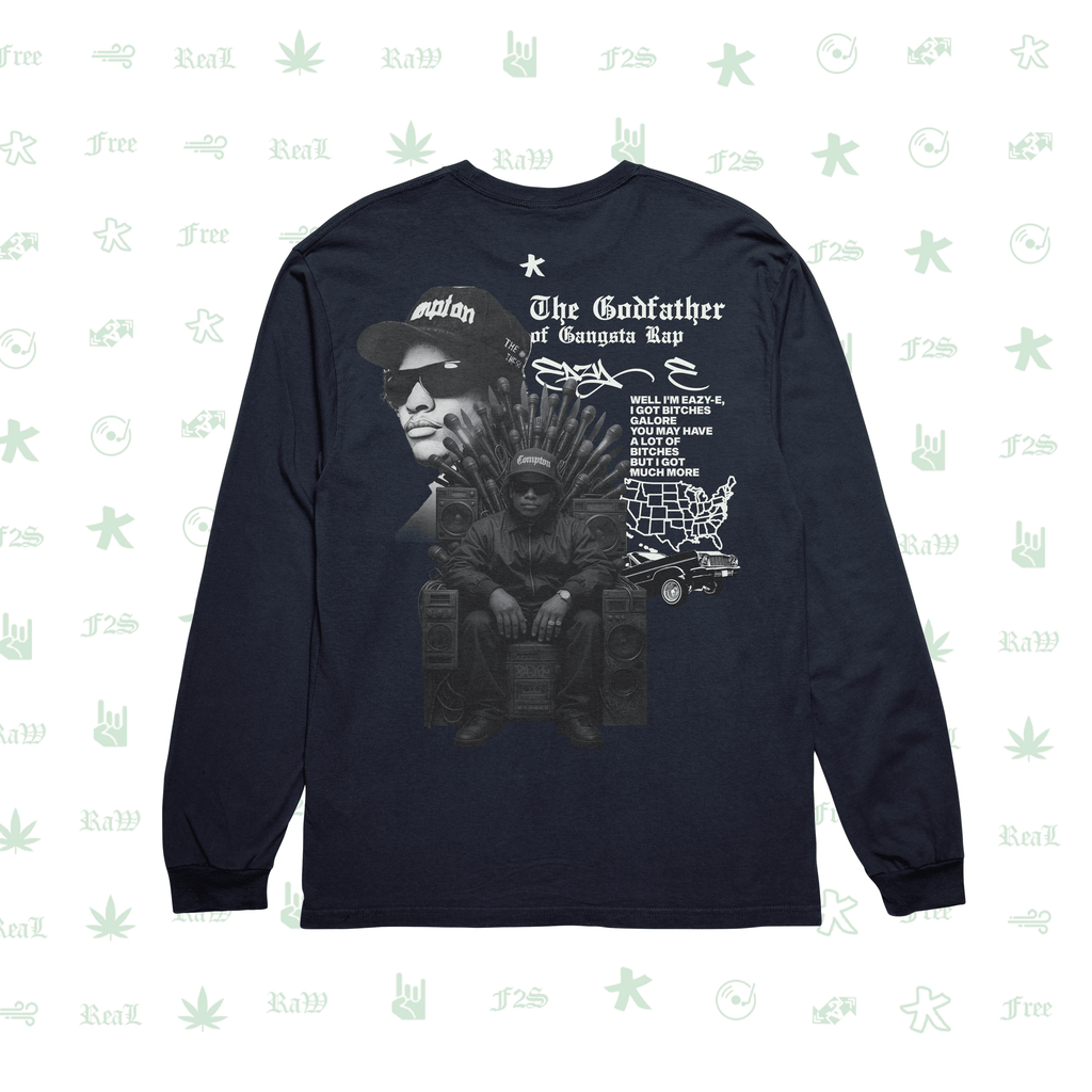 Eazy-E Godfather of Gangsta Rap Navy Blue Unisex Oversized Sweatshirt