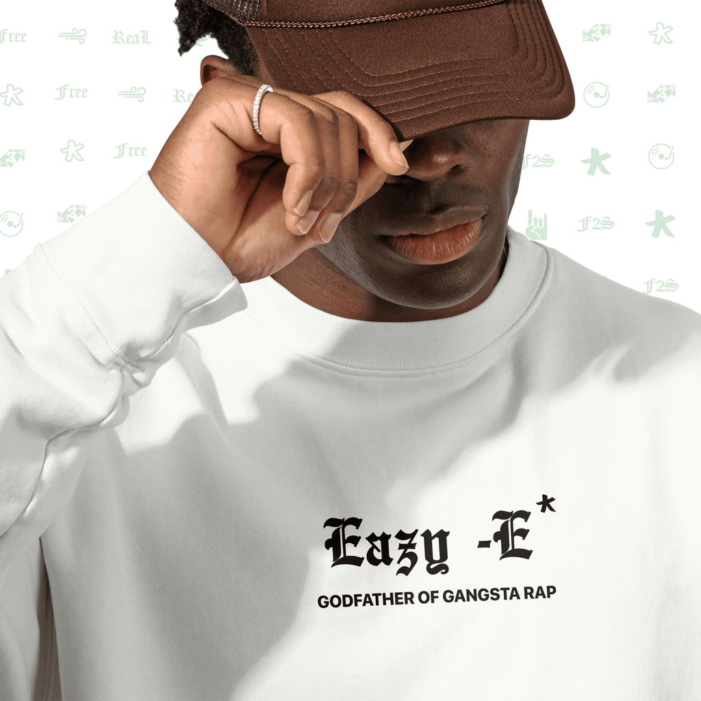 Eazy-E Godfather of Gangsta Rap White Unisex Oversized Sweatshirt