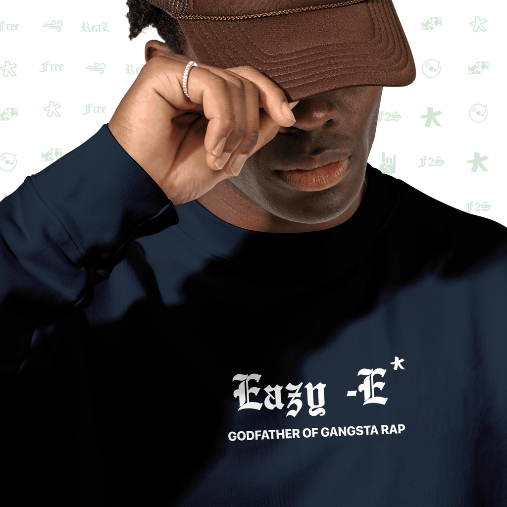Eazy-E Godfather of Gangsta Rap Navy Blue Unisex Oversized Sweatshirt