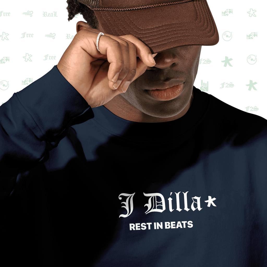 J Dilla Rest In Beats Navy Blue Unisex Oversized Sweatshirt