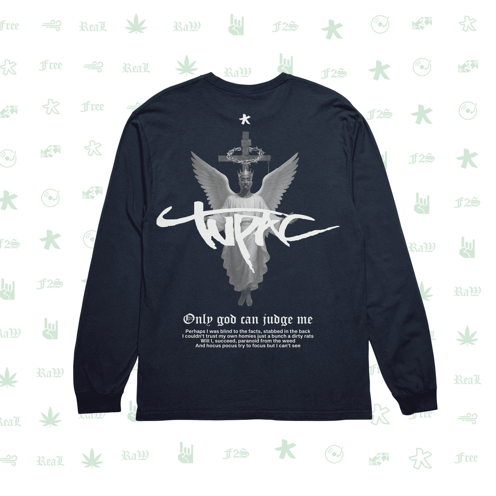 Tupac The Messiah Navy Blue Unisex Oversized Sweatshirt