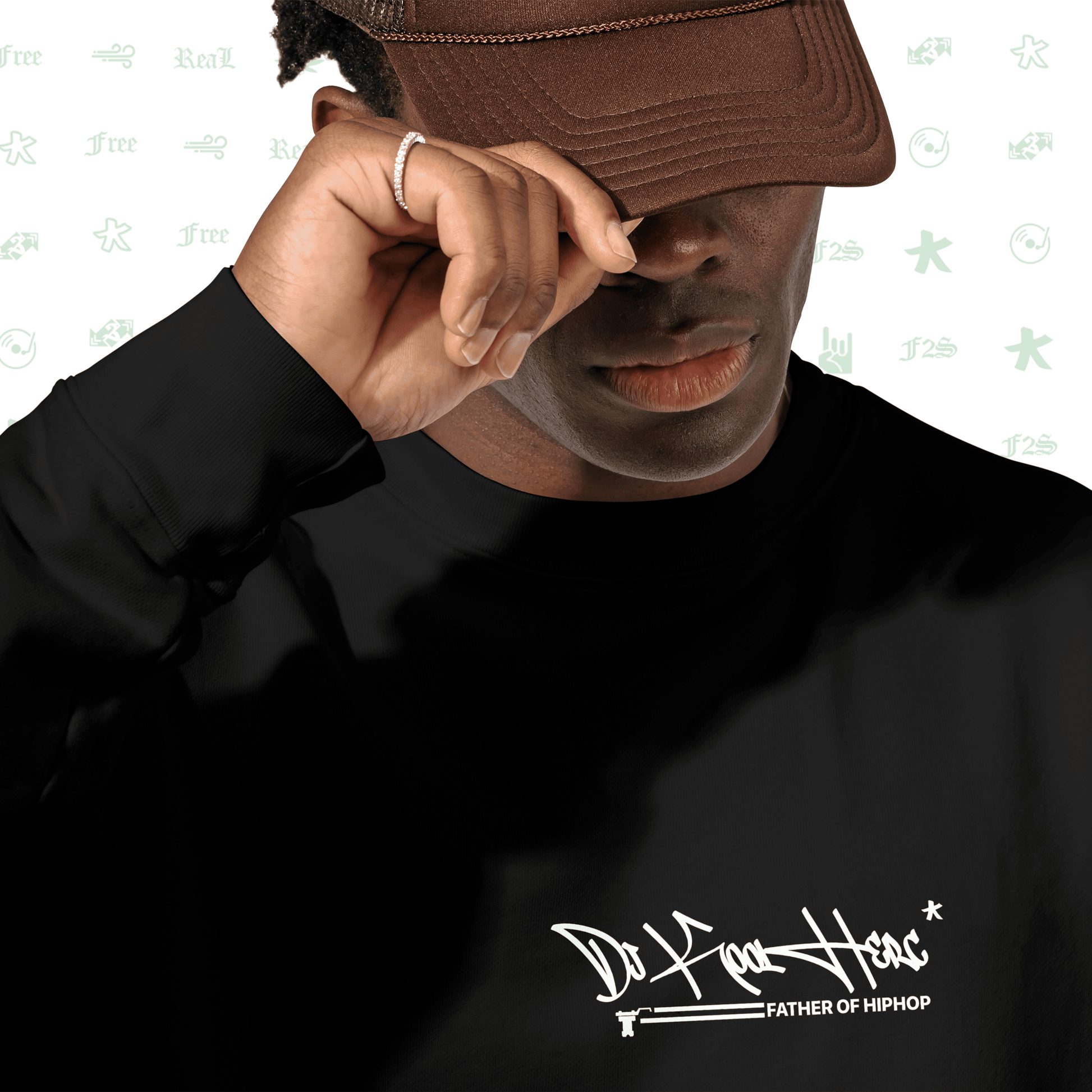 DJ Kool Herc Origins Black Unisex Oversized Sweatshirt