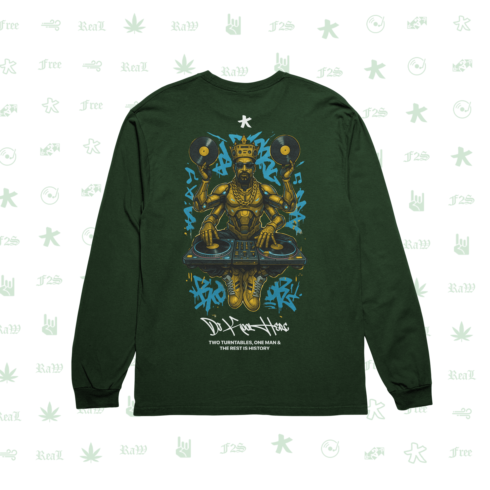 DJ Kool Herc Origins Bottle Green Unisex Oversized Sweatshirt
