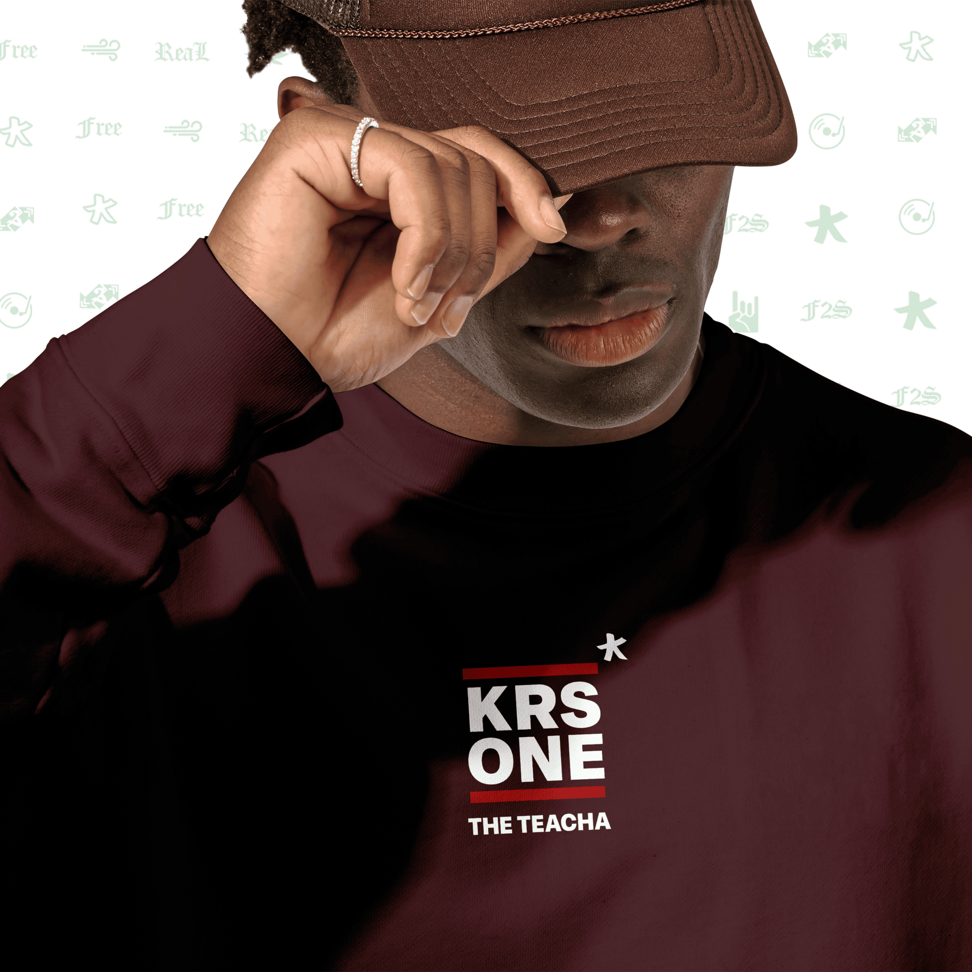 KRS ONE The Teacha Maroon Unisex Oversized Sweatshirt