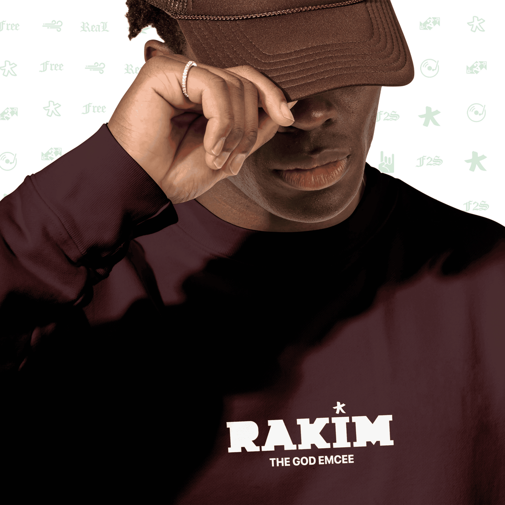 Rakim The God Emcee Maroon Unisex Oversized Sweatshirt