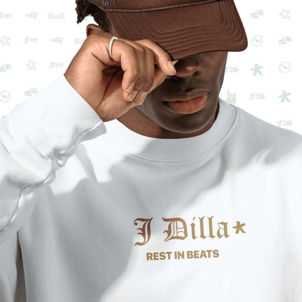 J Dilla Rest In Beats White Unisex Oversized Sweatshirt