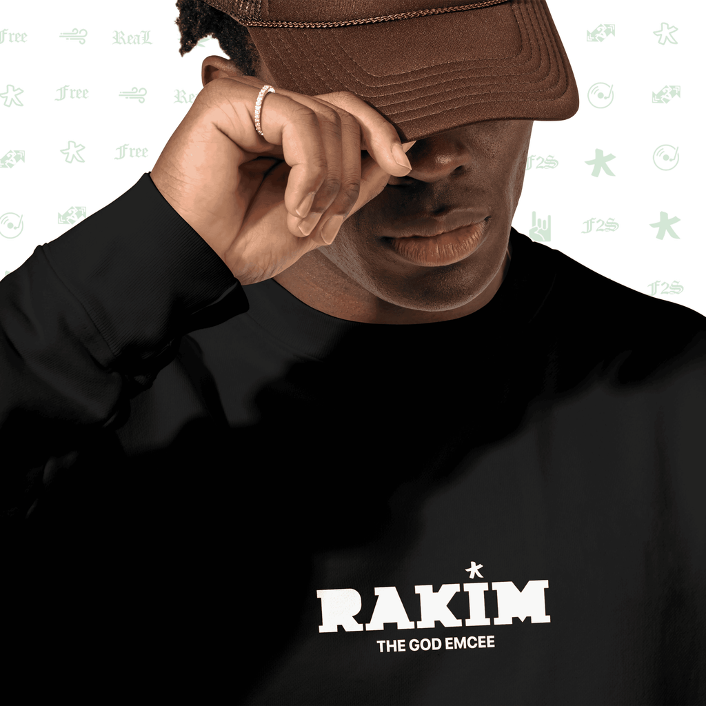 Rakim The God Emcee Black Unisex Oversized Sweatshirt