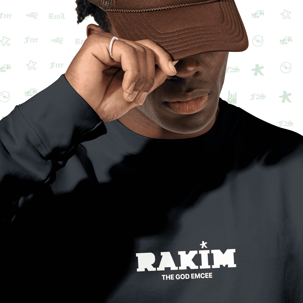 Rakim The God Emcee Navy Blue Unisex Oversized Sweatshirt