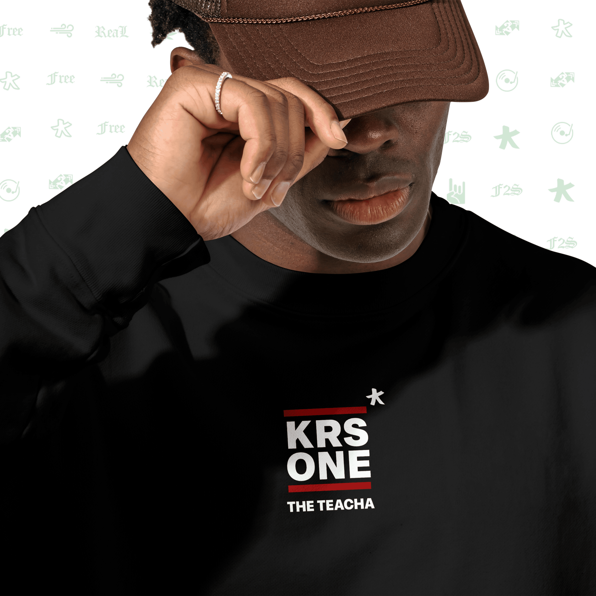 KRS ONE The Teacha Black Unisex Oversized Sweatshirt