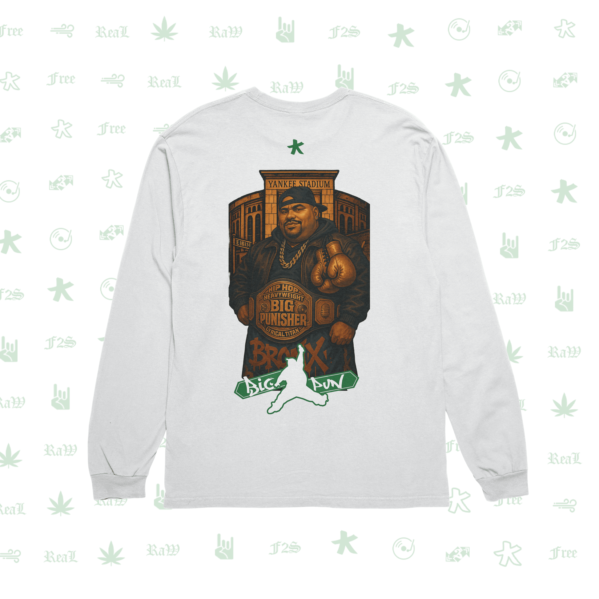 Big Pun Heavyweight White Unisex Oversized Sweatshirt