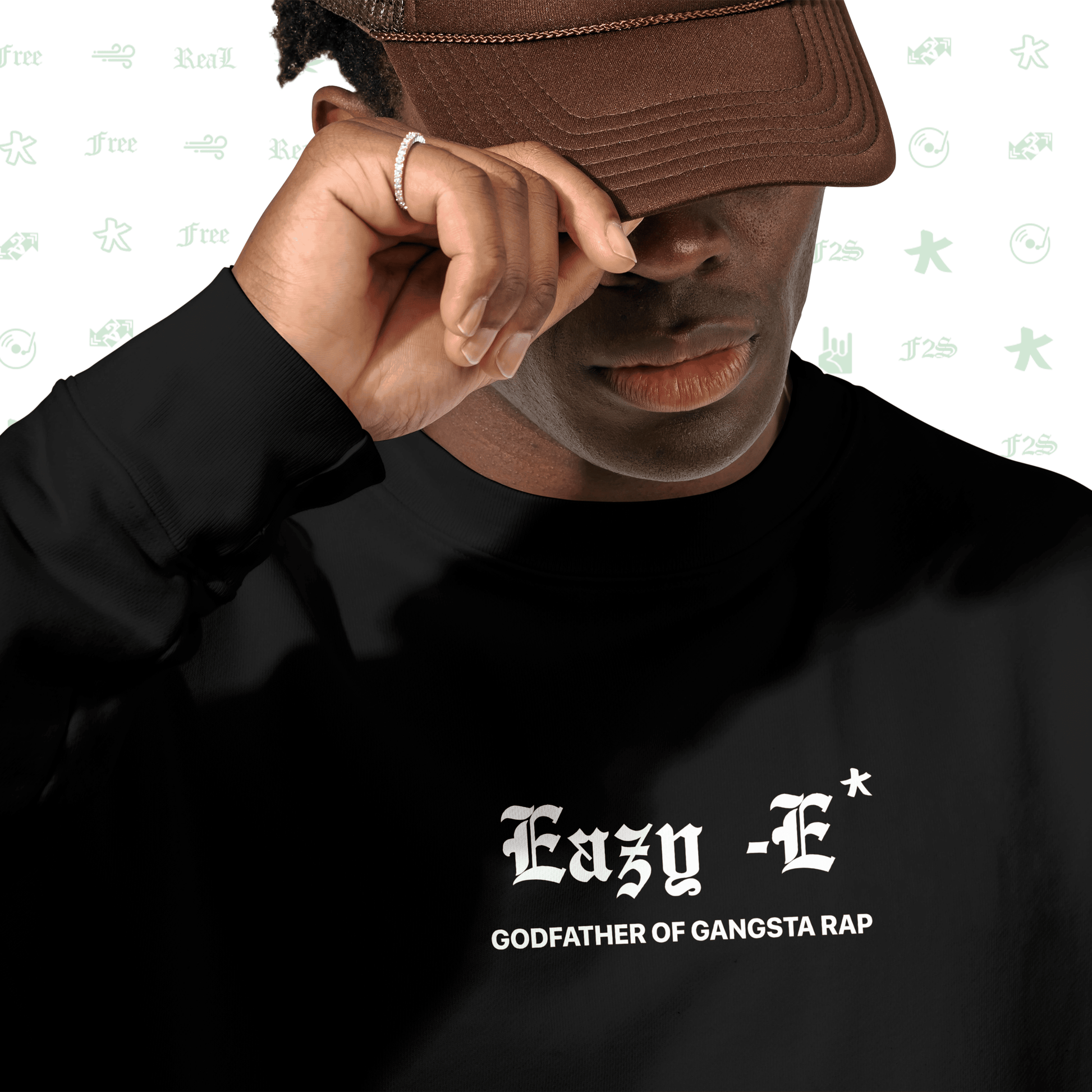 Eazy-E Godfather of Gangsta Rap Black Unisex Oversized Sweatshirt