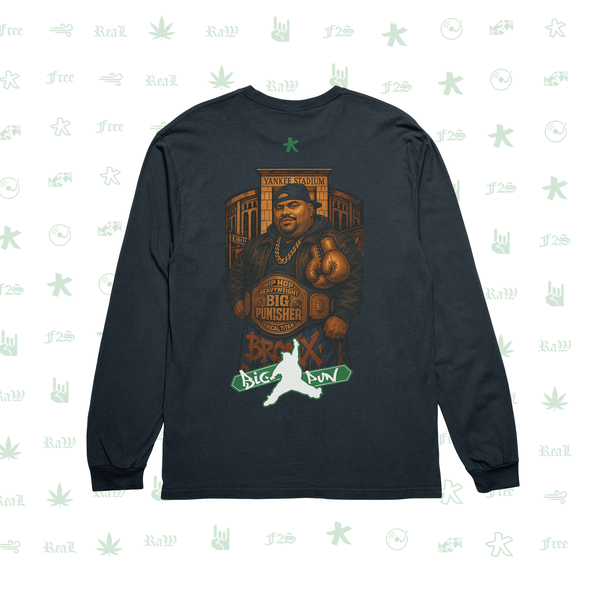 Big Pun Heavyweight Navy Blue Unisex Oversized Sweatshirt