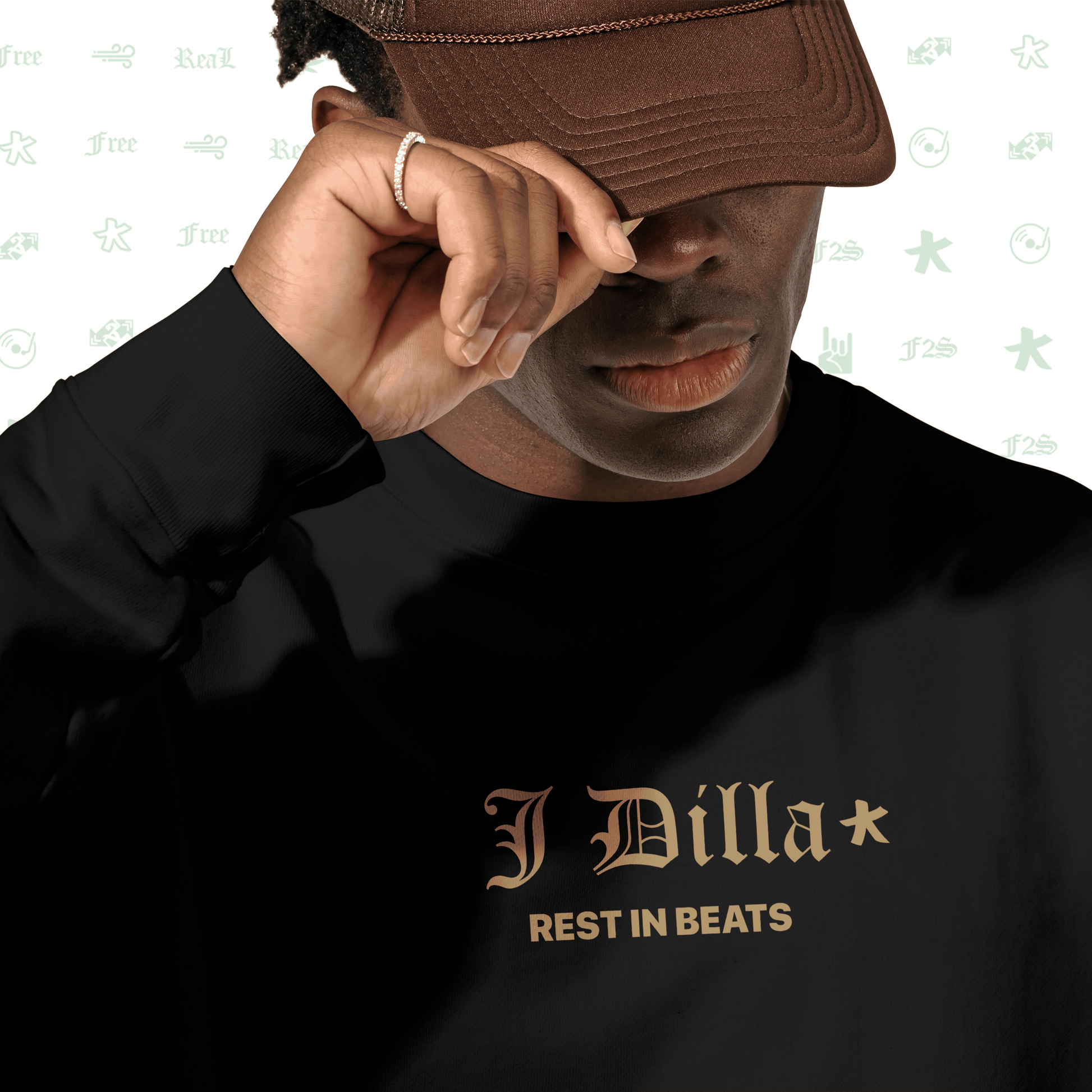 J Dilla Rest In Beats Black Unisex Oversized Sweatshirt
