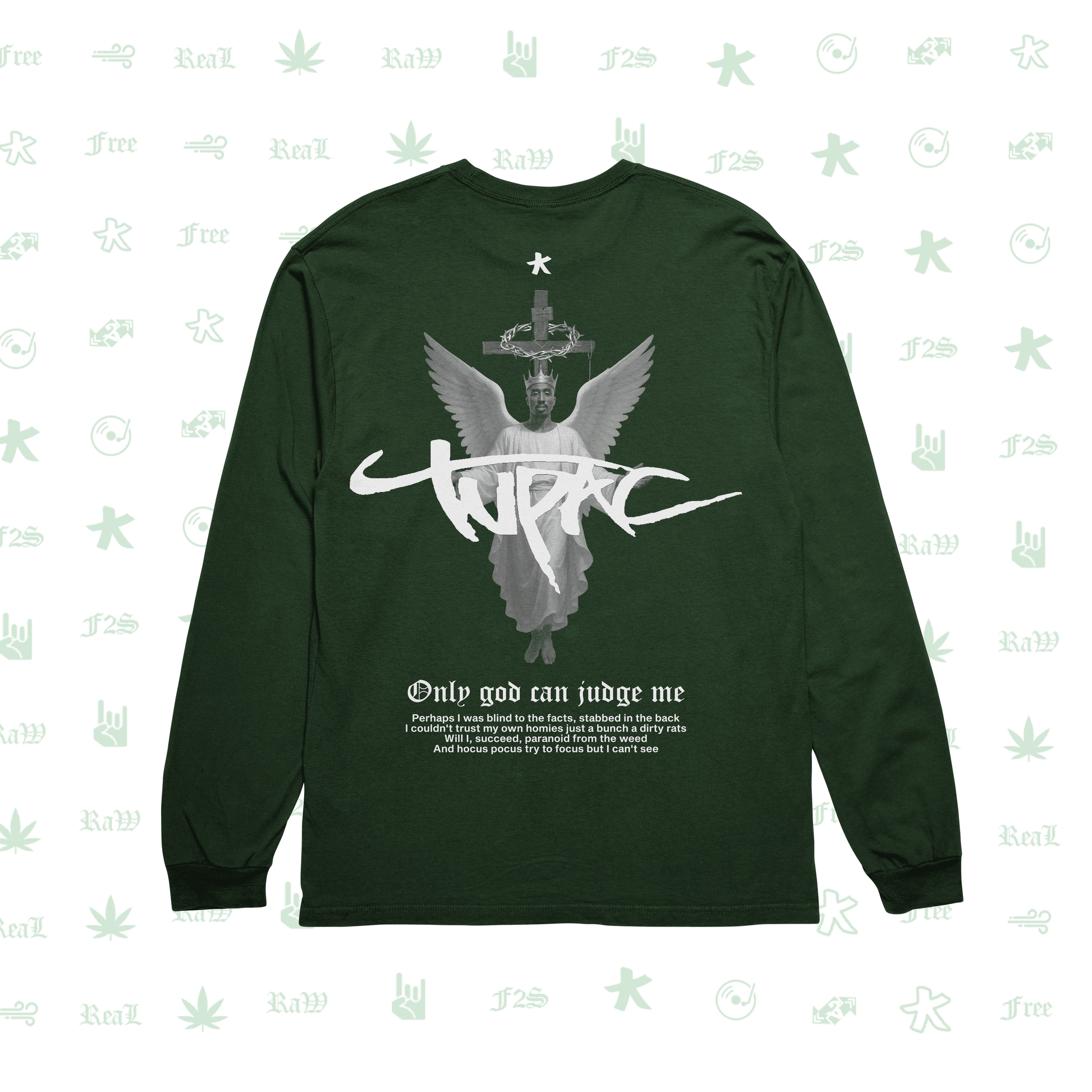 Tupac The Messiah Bottle Green Unisex Oversized Sweatshirt