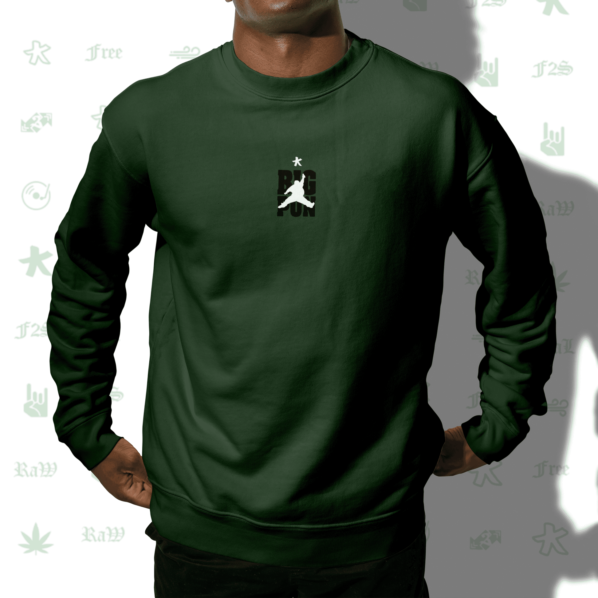 Big Pun Heavyweight Bottle Green Unisex Oversized Sweatshirt