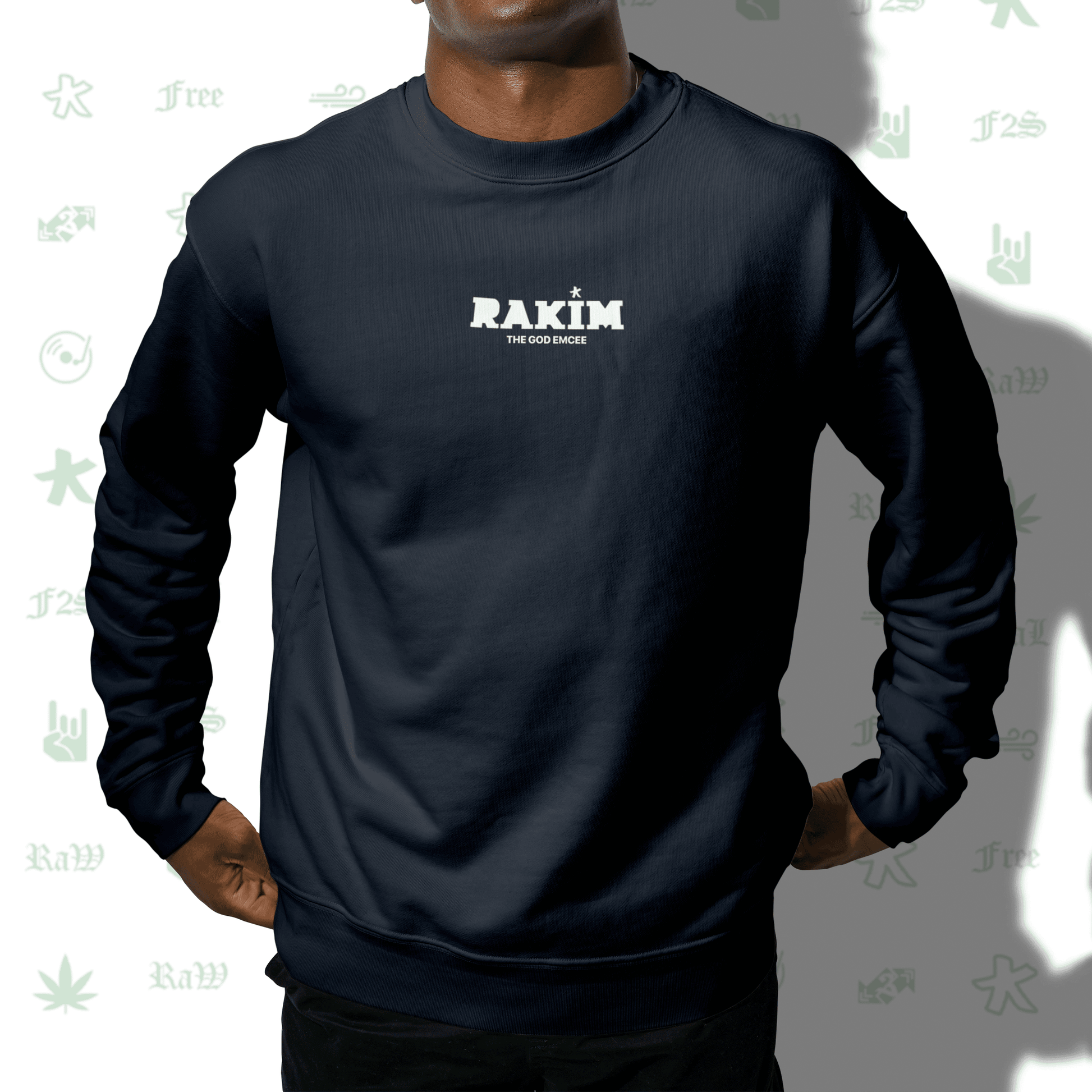 Rakim The God Emcee Navy Blue Unisex Oversized Sweatshirt