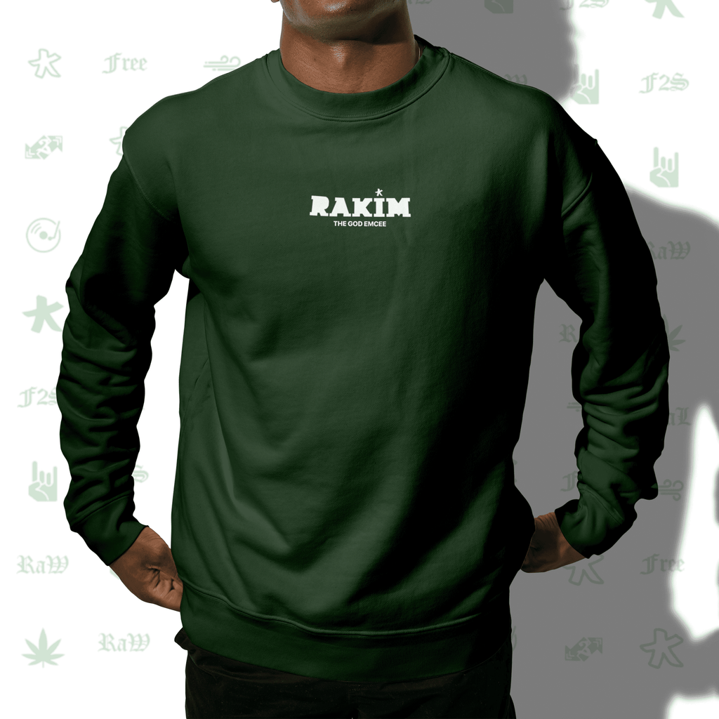 Rakim The God Emcee Bottle Green Unisex Oversized Sweatshirt