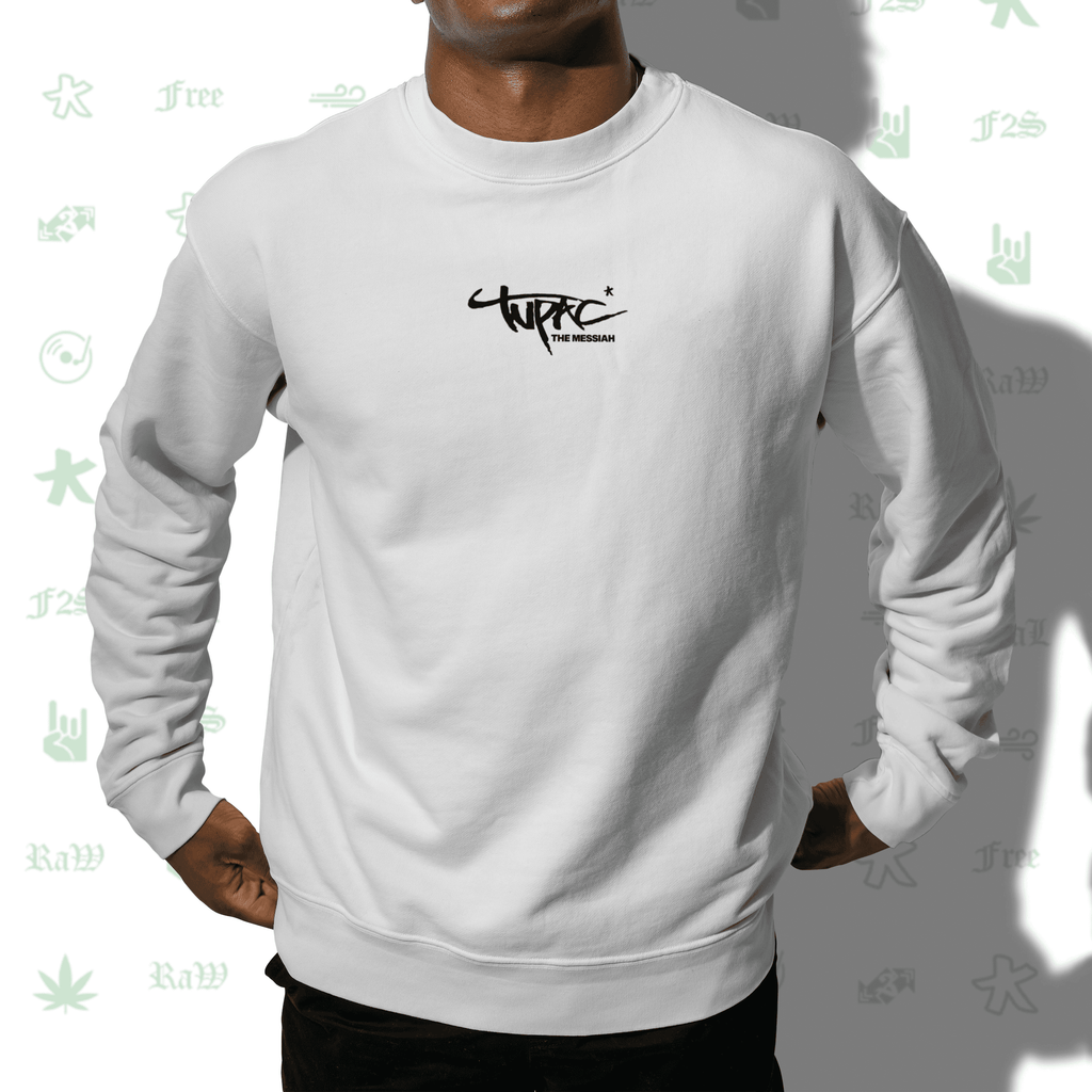 Tupac The Messiah White Unisex Oversized Sweatshirt