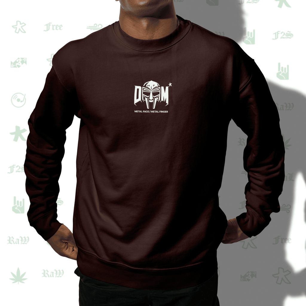 MF DOOM METAL FACE/FINGER Maroon Unisex Oversized Sweatshirt