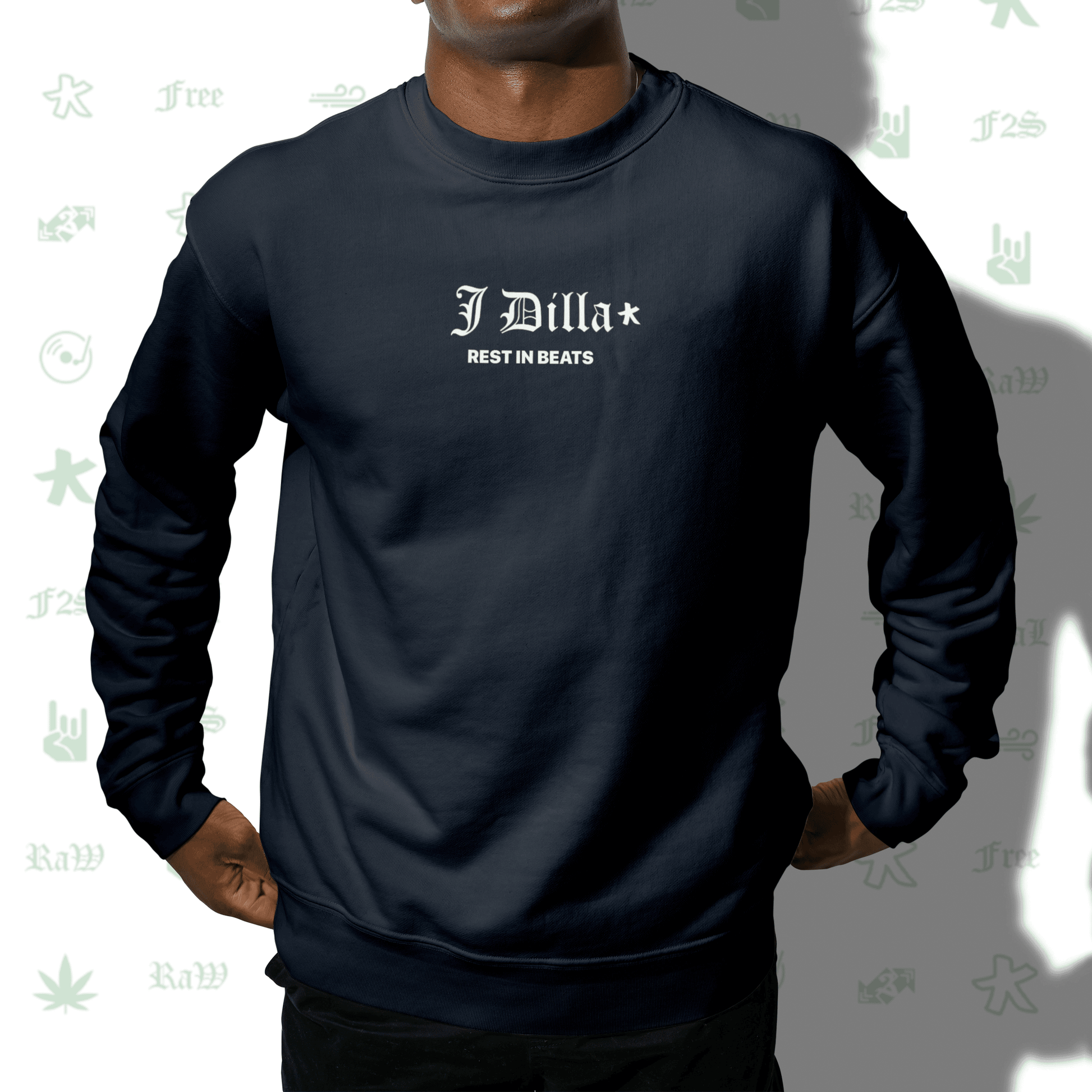 J Dilla Rest In Beats Navy Blue Unisex Oversized Sweatshirt