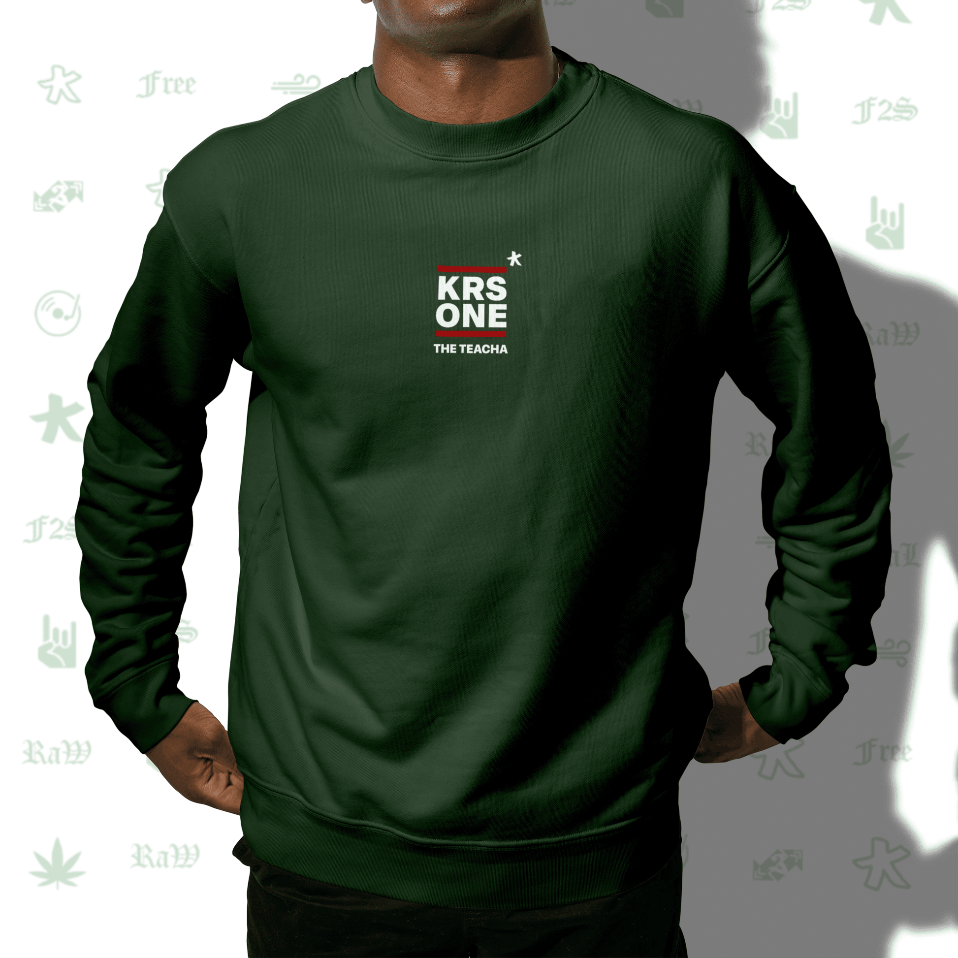 KRS ONE The Teacha Bottle Green Unisex Oversized Sweatshirt