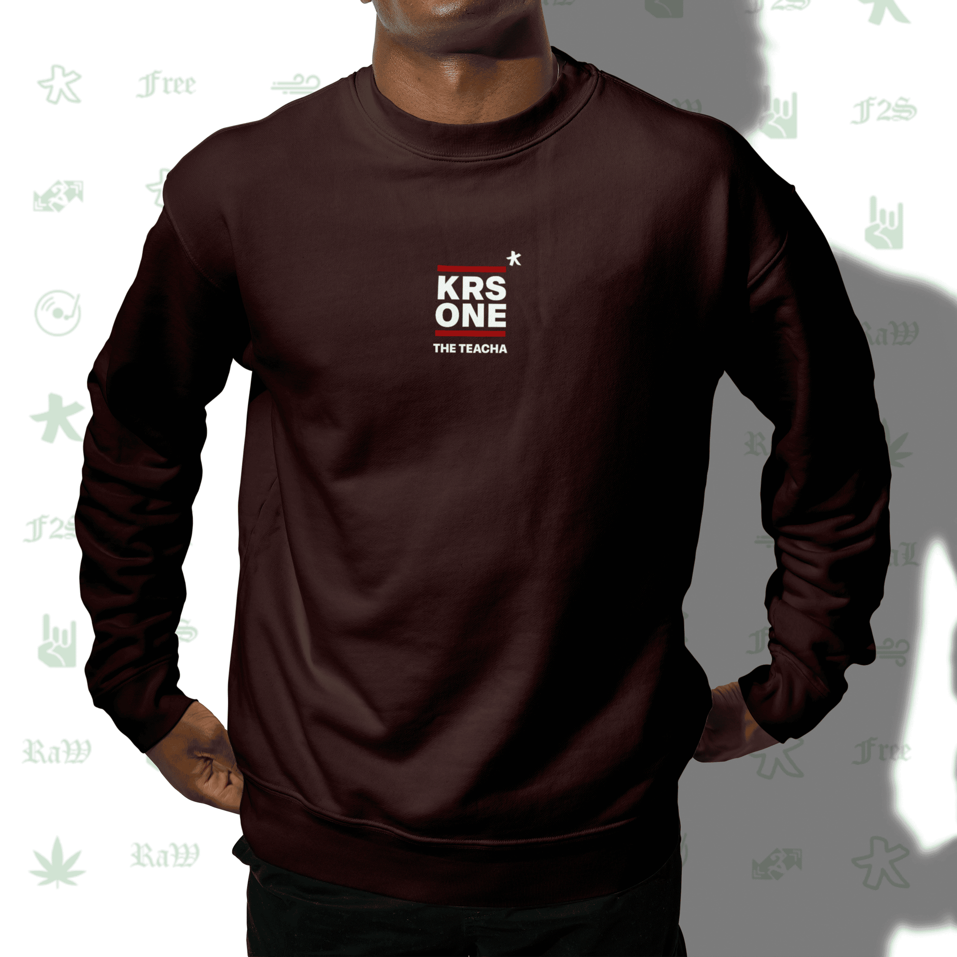 KRS ONE The Teacha Maroon Unisex Oversized Sweatshirt