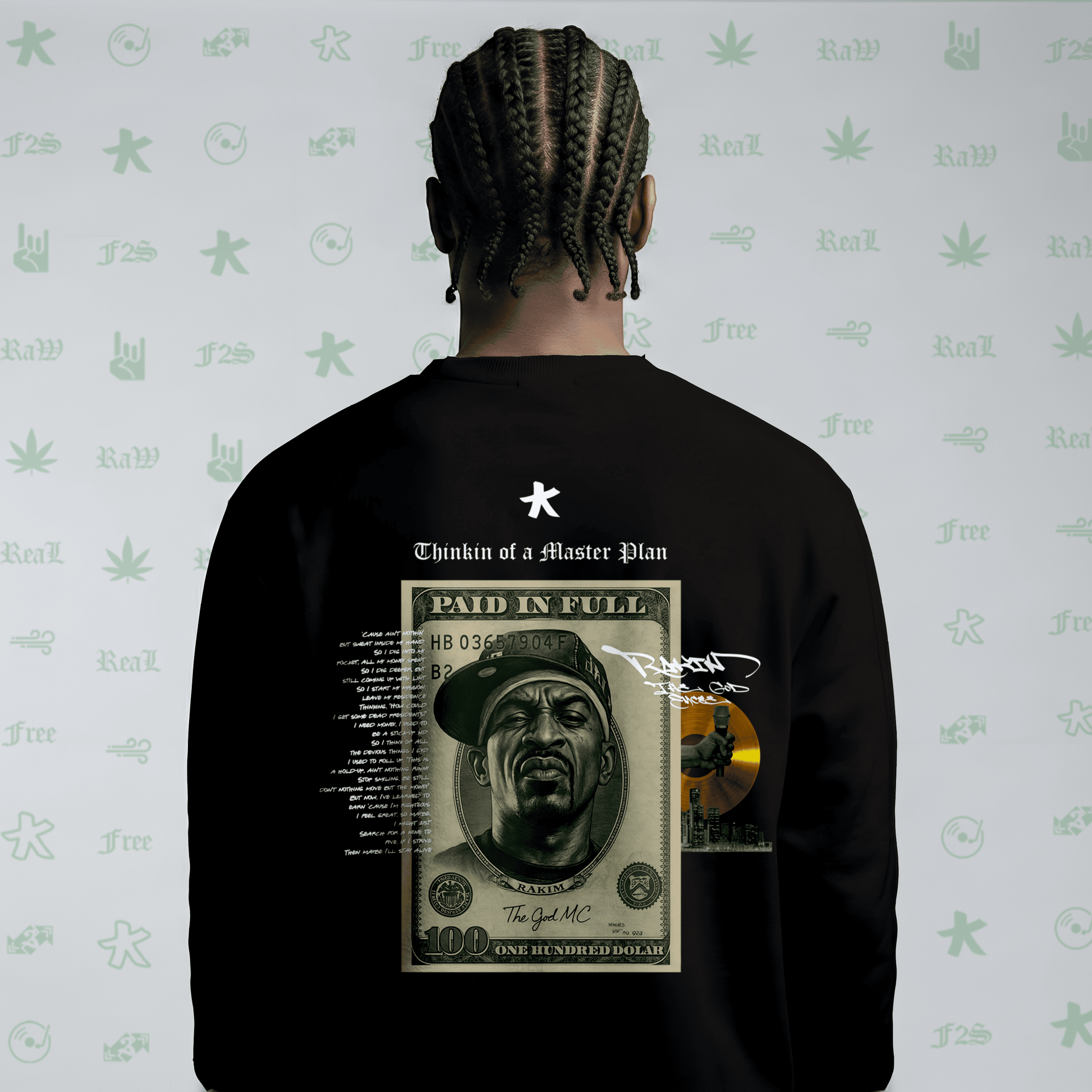 Rakim The God Emcee Black Unisex Oversized Sweatshirt
