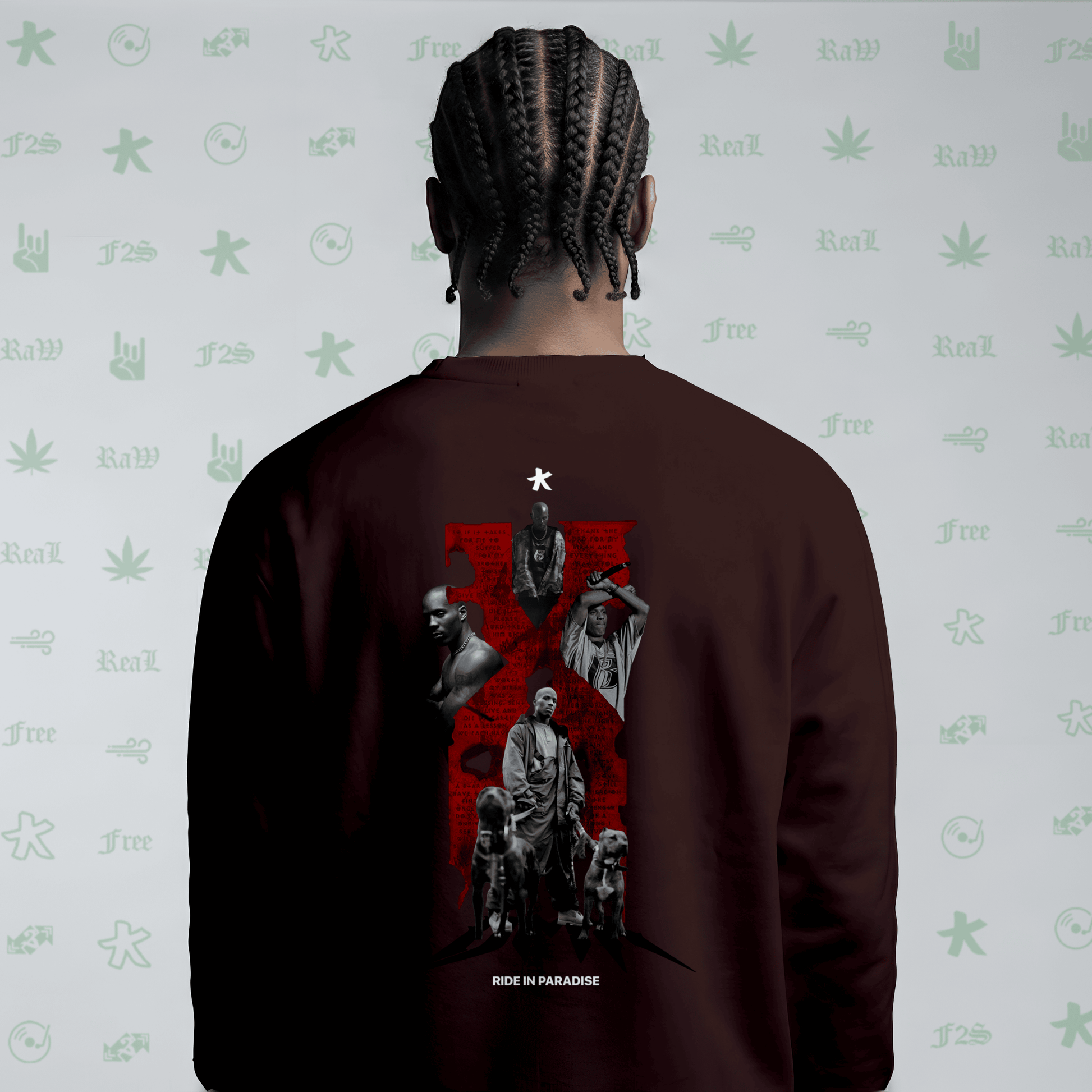 DMX The O.G. Dawg Maroon Unisex Oversized Sweatshirt