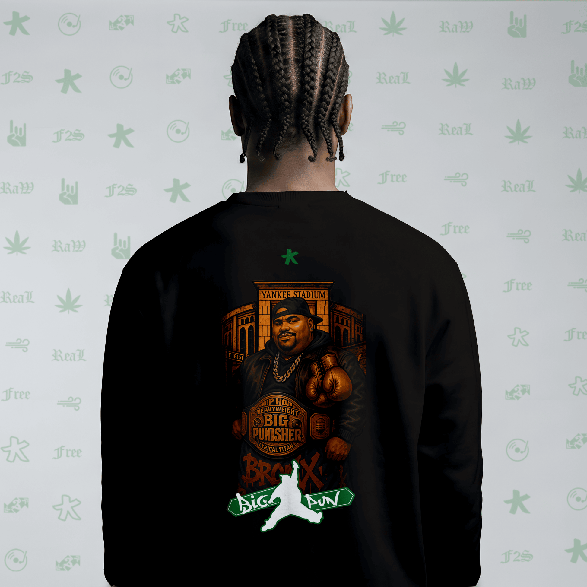 Big Pun Heavyweight Black Unisex Oversized Sweatshirt