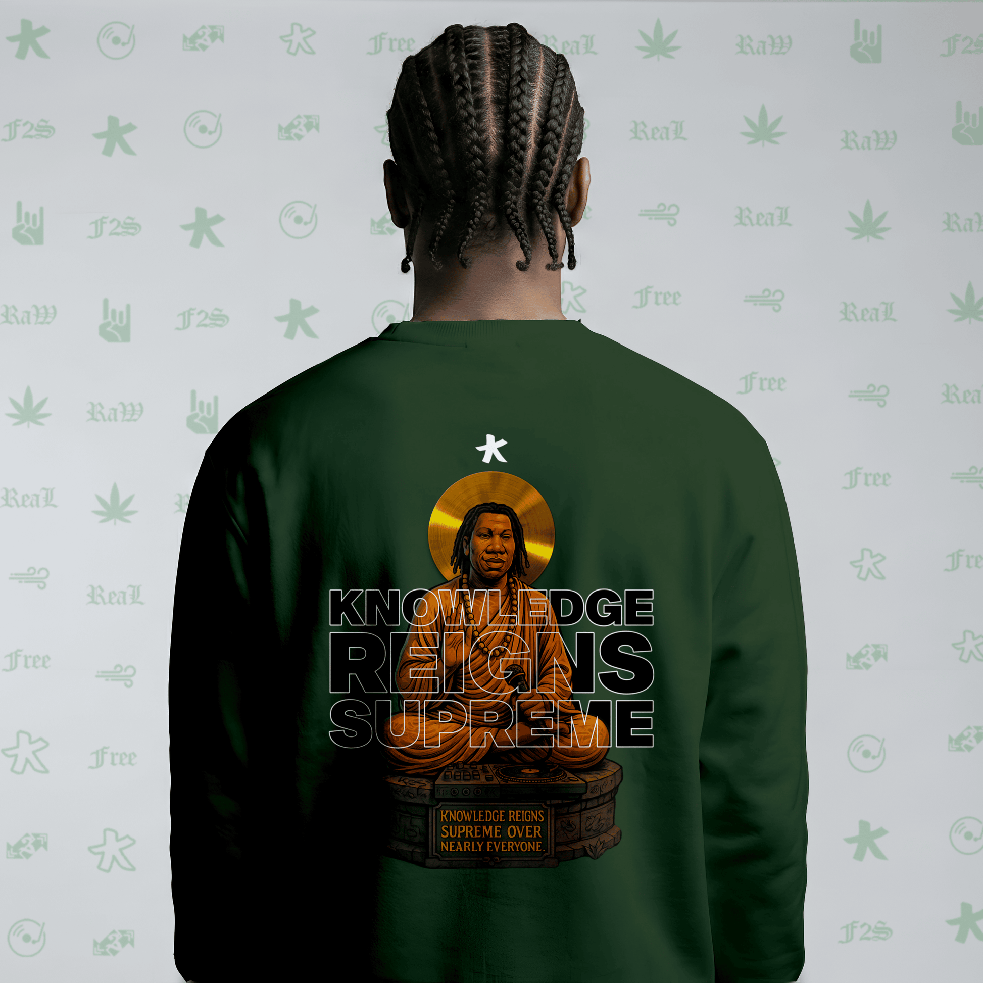 KRS ONE The Teacha Bottle Green Unisex Oversized Sweatshirt