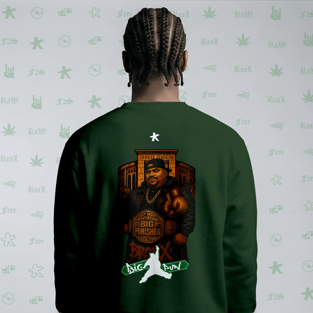 Big Pun Heavyweight Bottle Green Unisex Oversized Sweatshirt