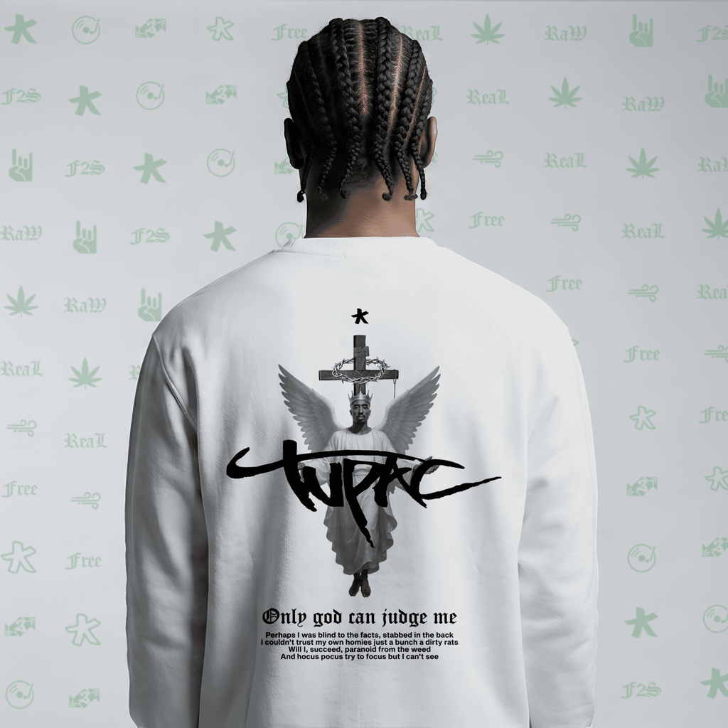Tupac The Messiah White Unisex Oversized Sweatshirt