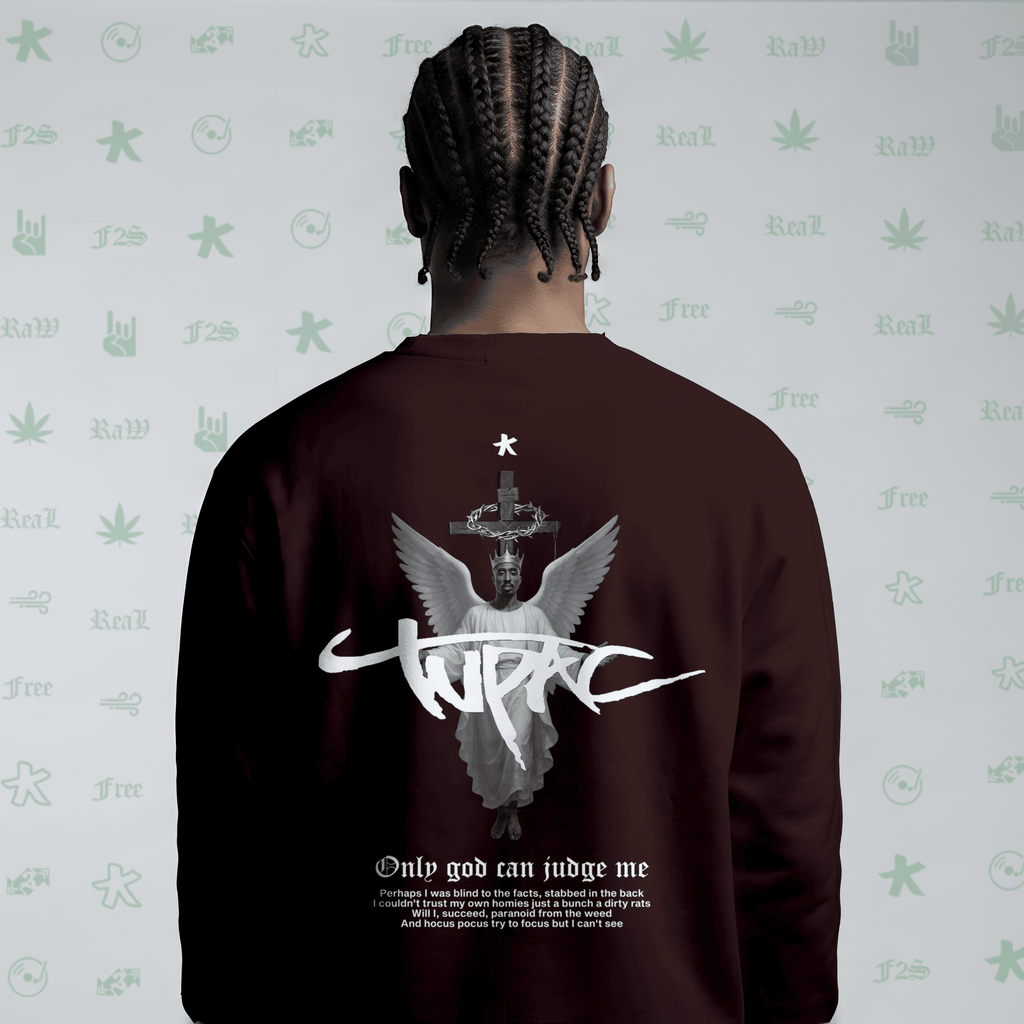 Tupac The Messiah Maroon Unisex Oversized Sweatshirt