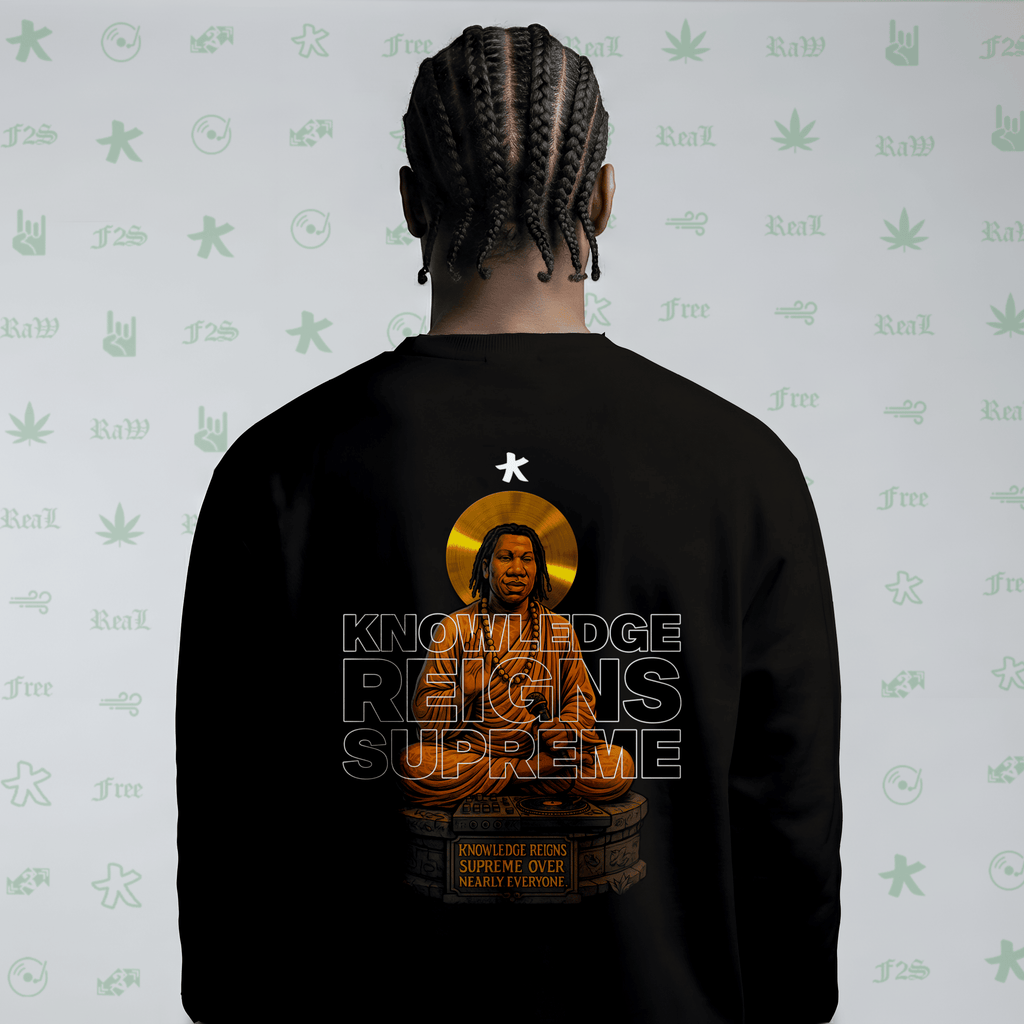 KRS ONE The Teacha Black Unisex Oversized Sweatshirt