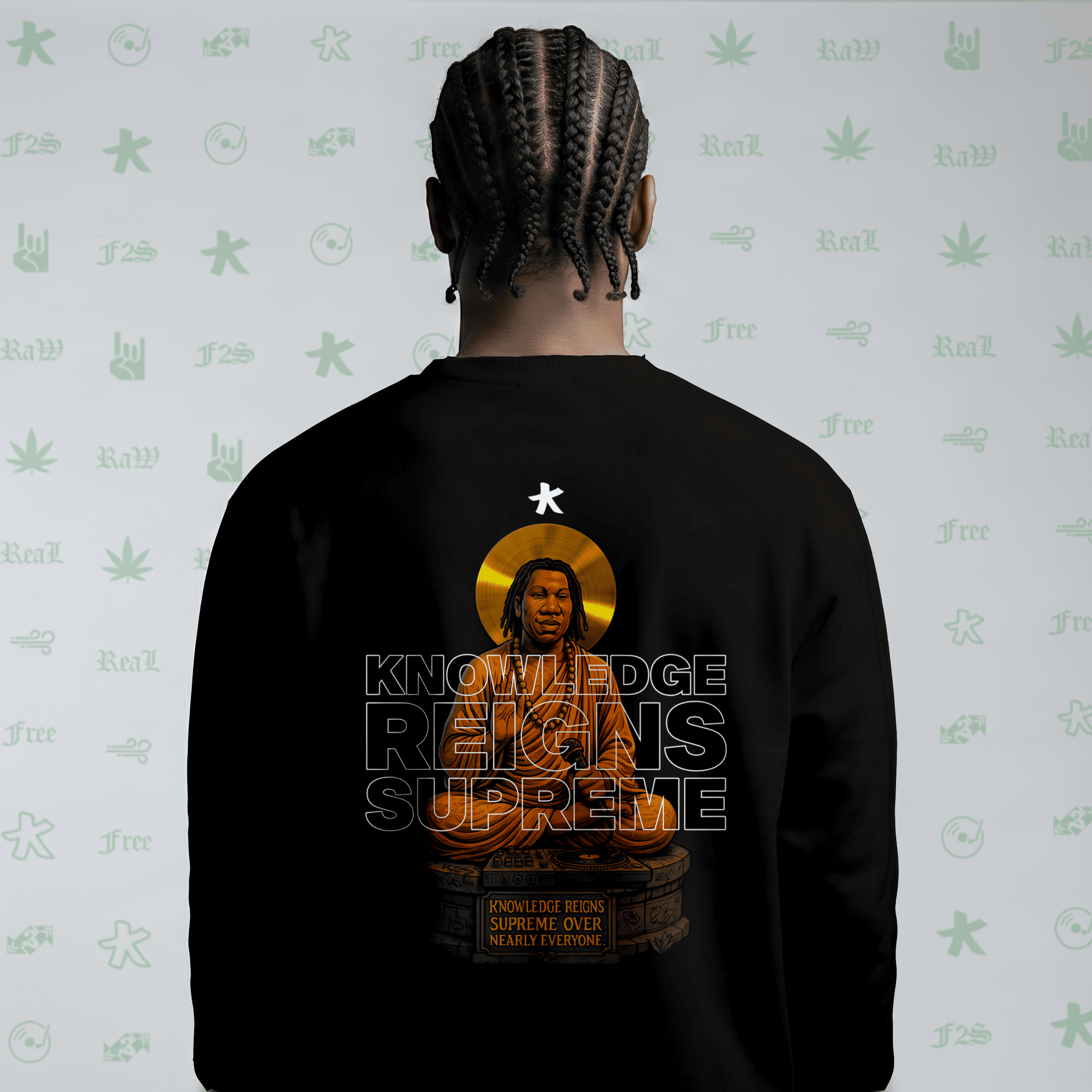 KRS ONE The Teacha Black Unisex Oversized Sweatshirt