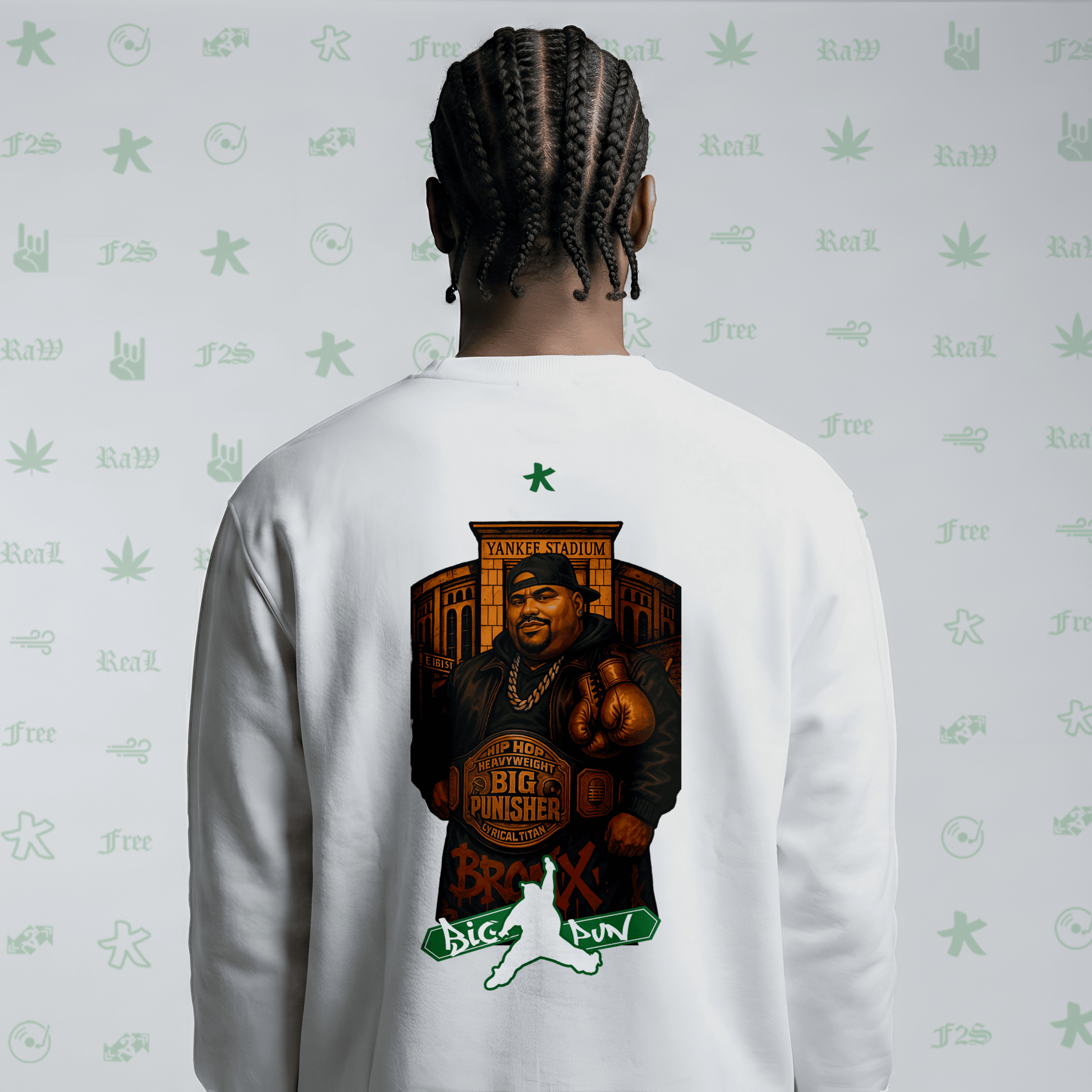 Big Pun Heavyweight White Unisex Oversized Sweatshirt