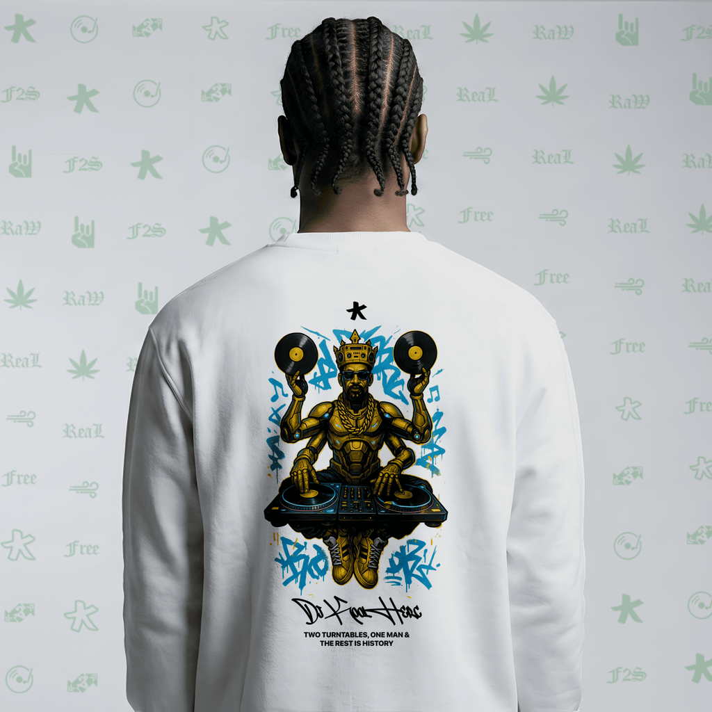 DJ Kool Herc Origins White Unisex Oversized Sweatshirt