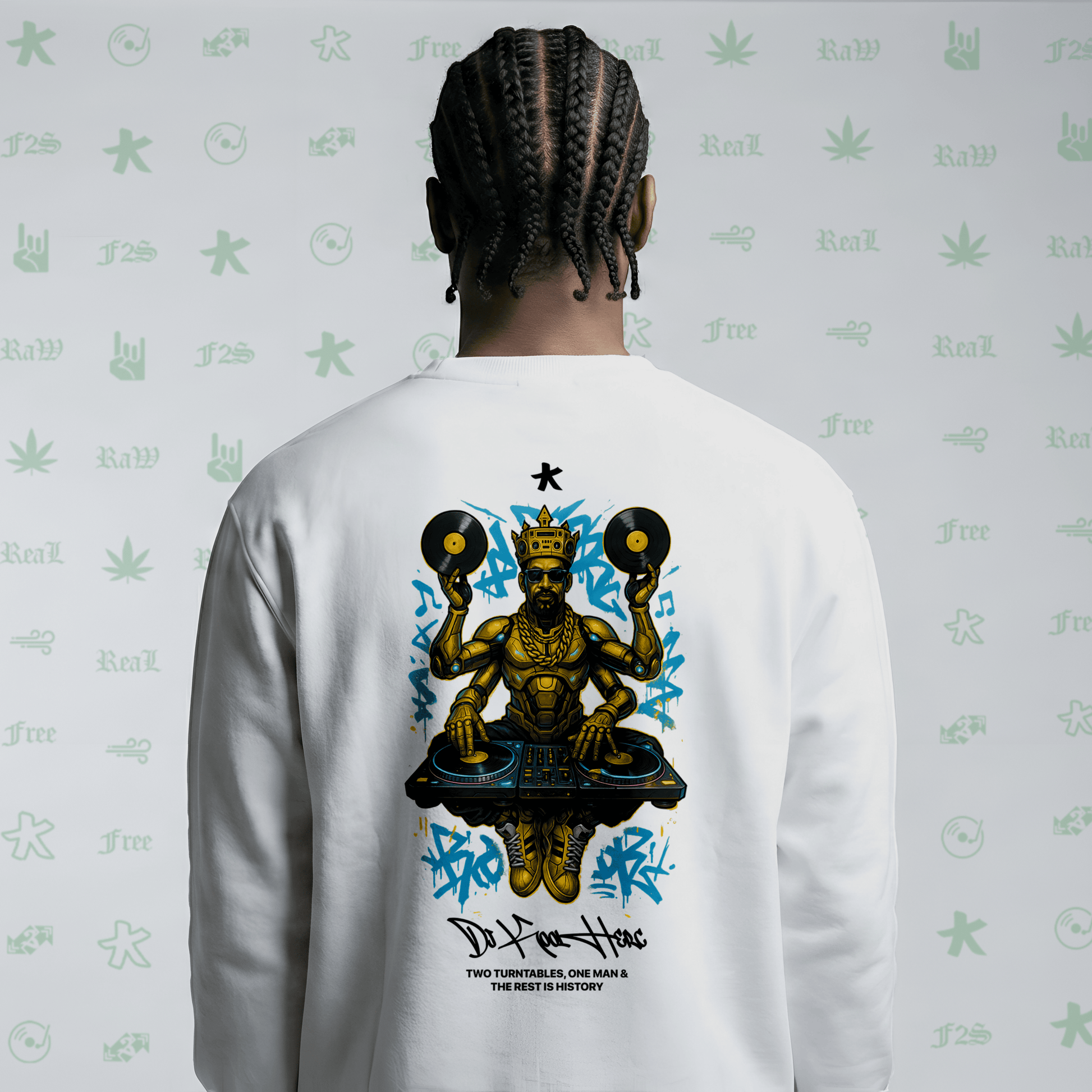 DJ Kool Herc Origins White Unisex Oversized Sweatshirt