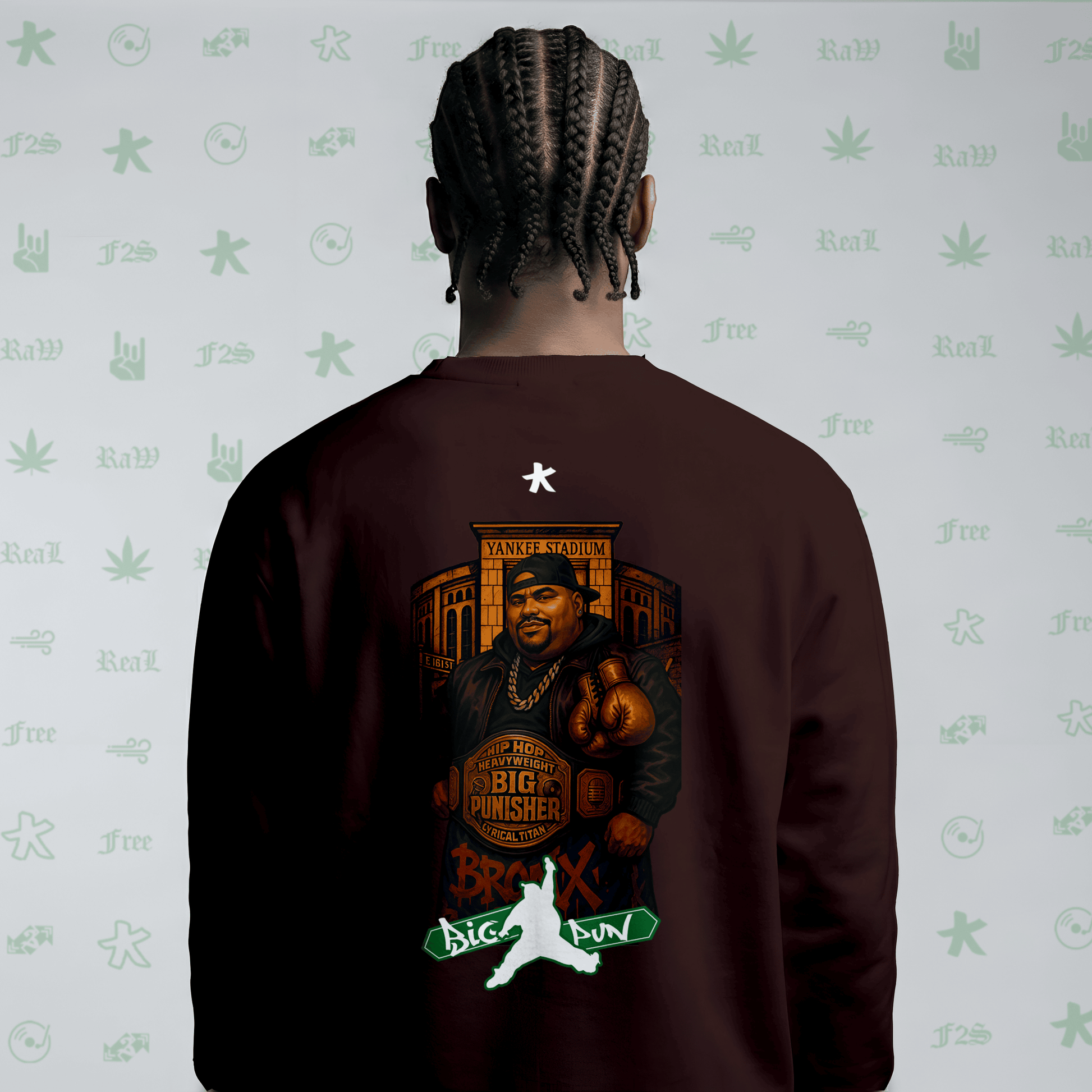 Big Pun Heavyweight Maroon Unisex Oversized Sweatshirt