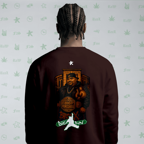 Big Pun Heavyweight Maroon Unisex Oversized Sweatshirt