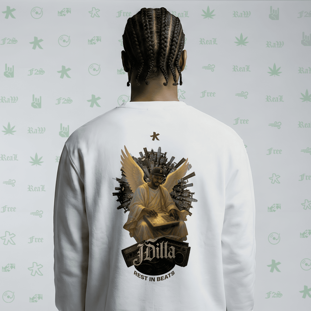 J Dilla Rest In Beats White Unisex Oversized Sweatshirt