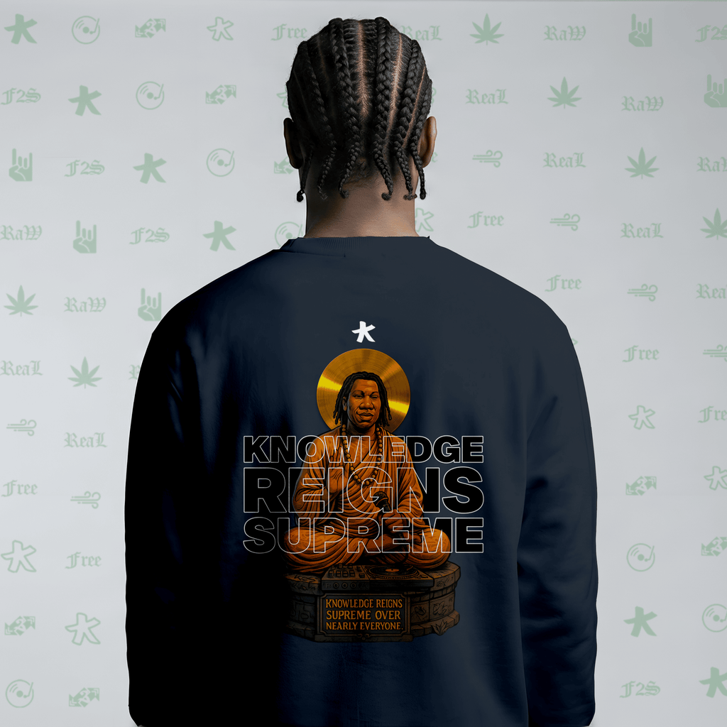 KRS ONE The Teacha Navy Blue Unisex Oversized Sweatshirt