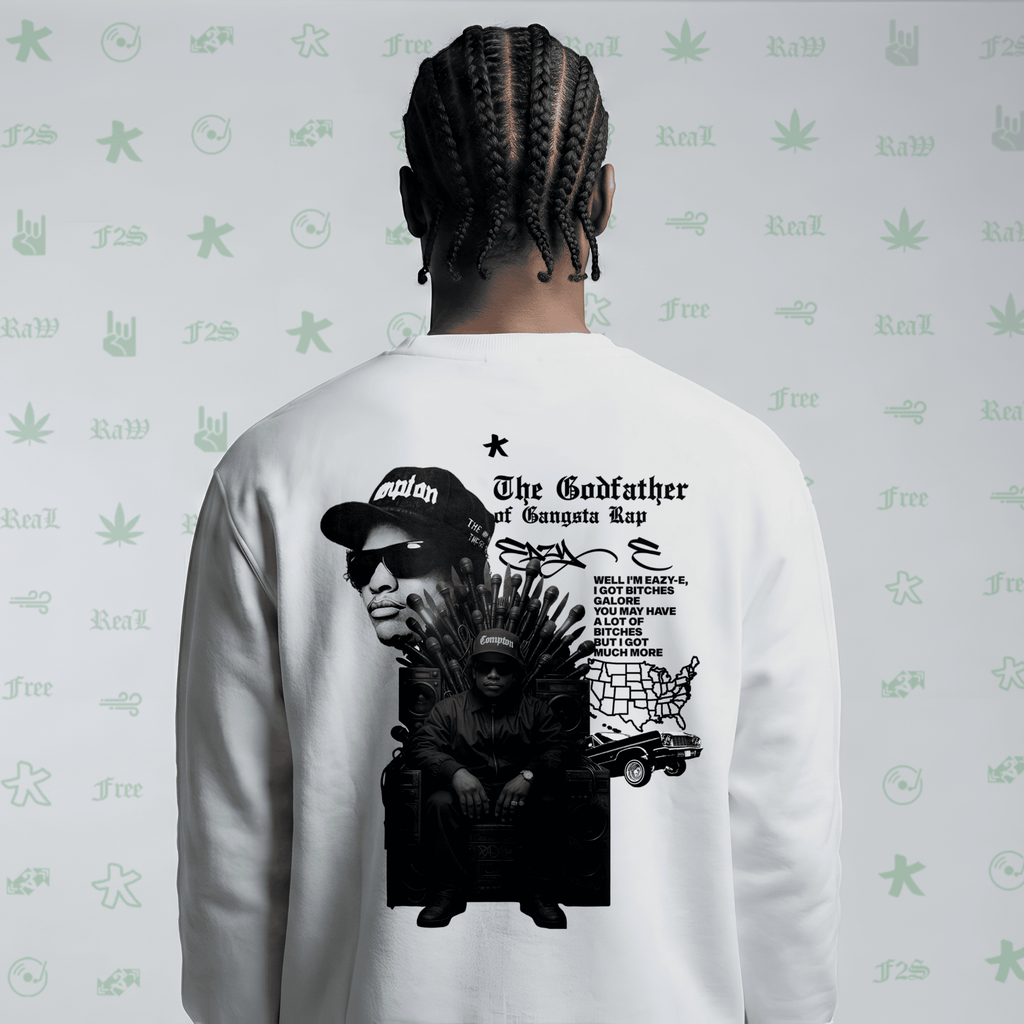 Eazy-E Godfather of Gangsta Rap White Unisex Oversized Sweatshirt