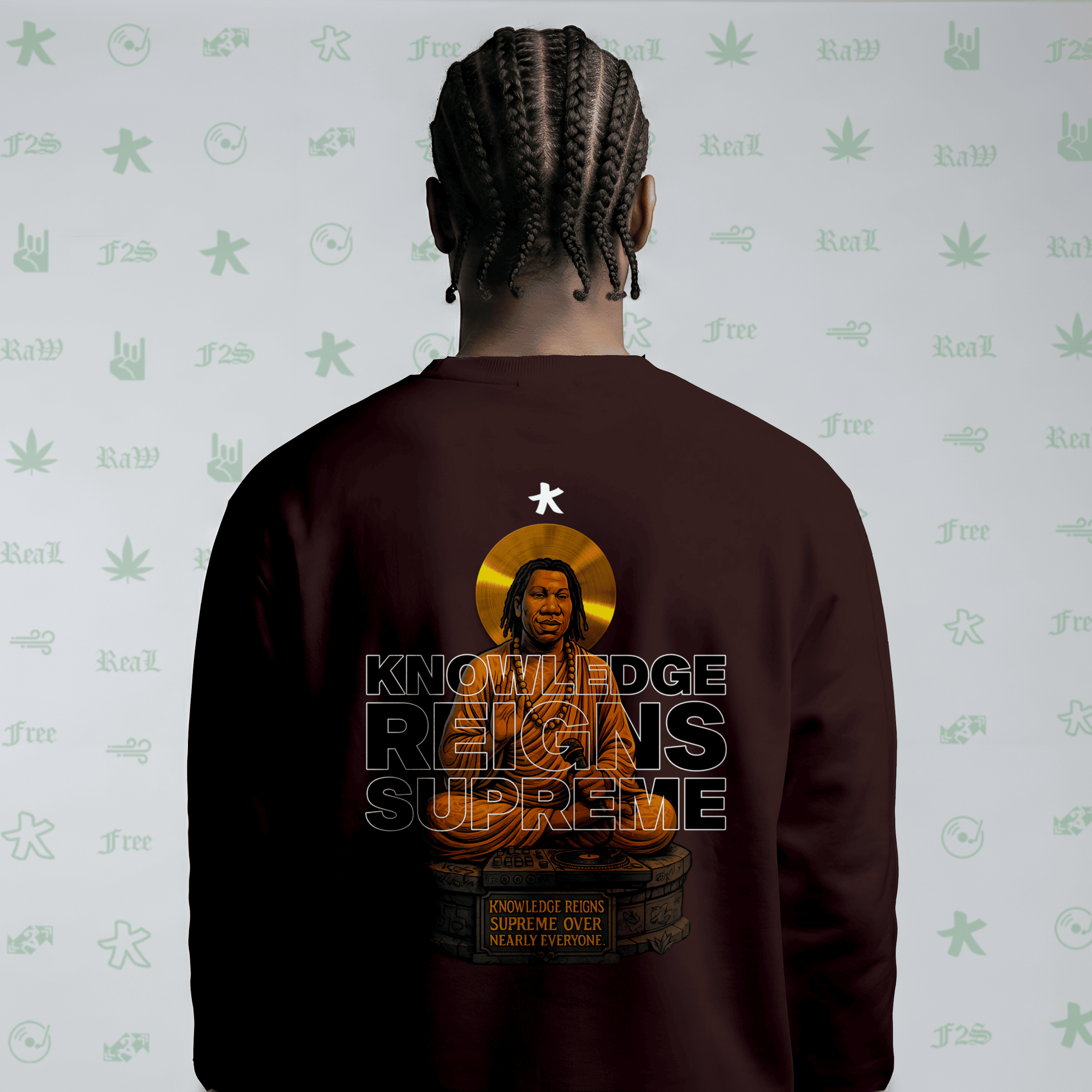 KRS ONE The Teacha Maroon Unisex Oversized Sweatshirt