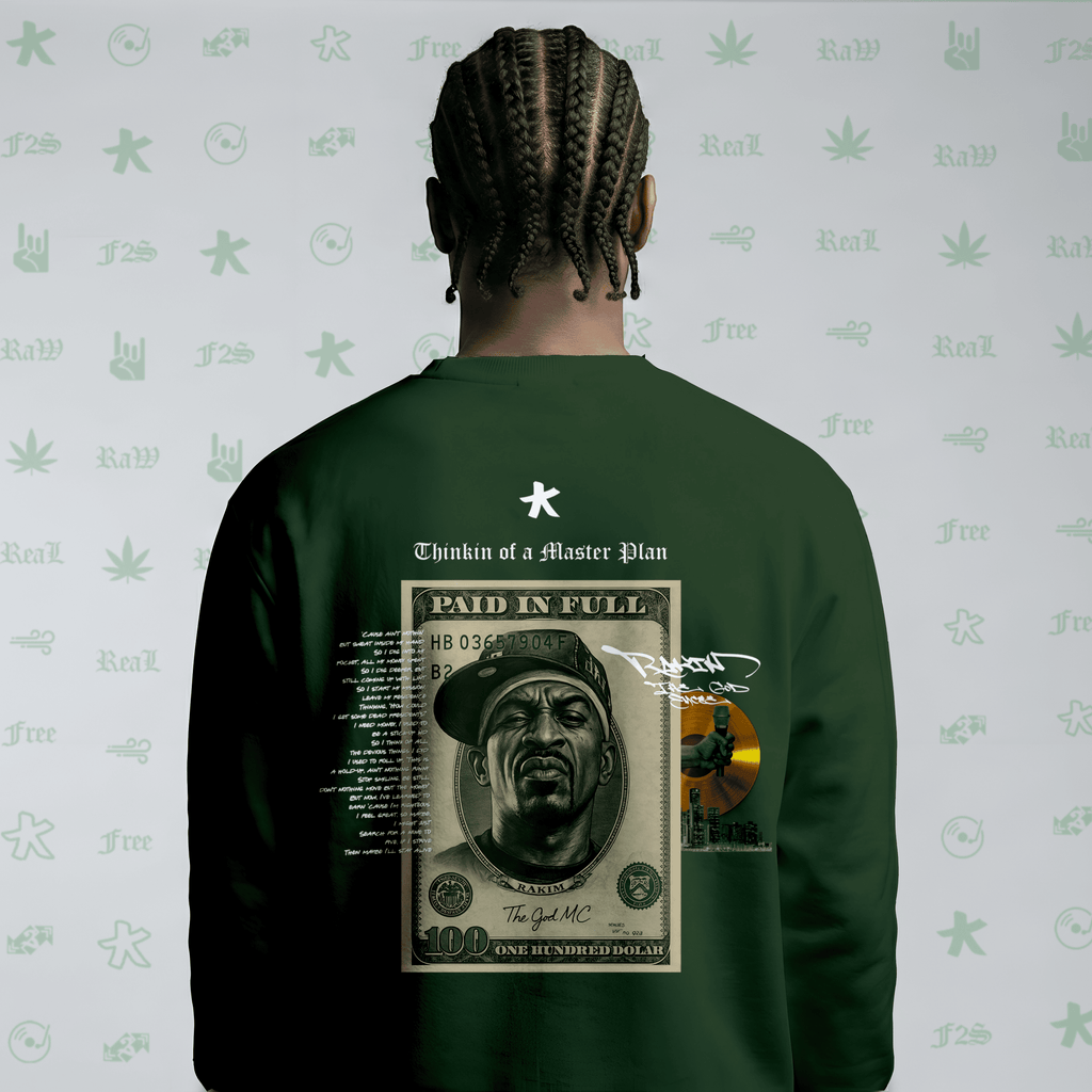Rakim The God Emcee Bottle Green Unisex Oversized Sweatshirt