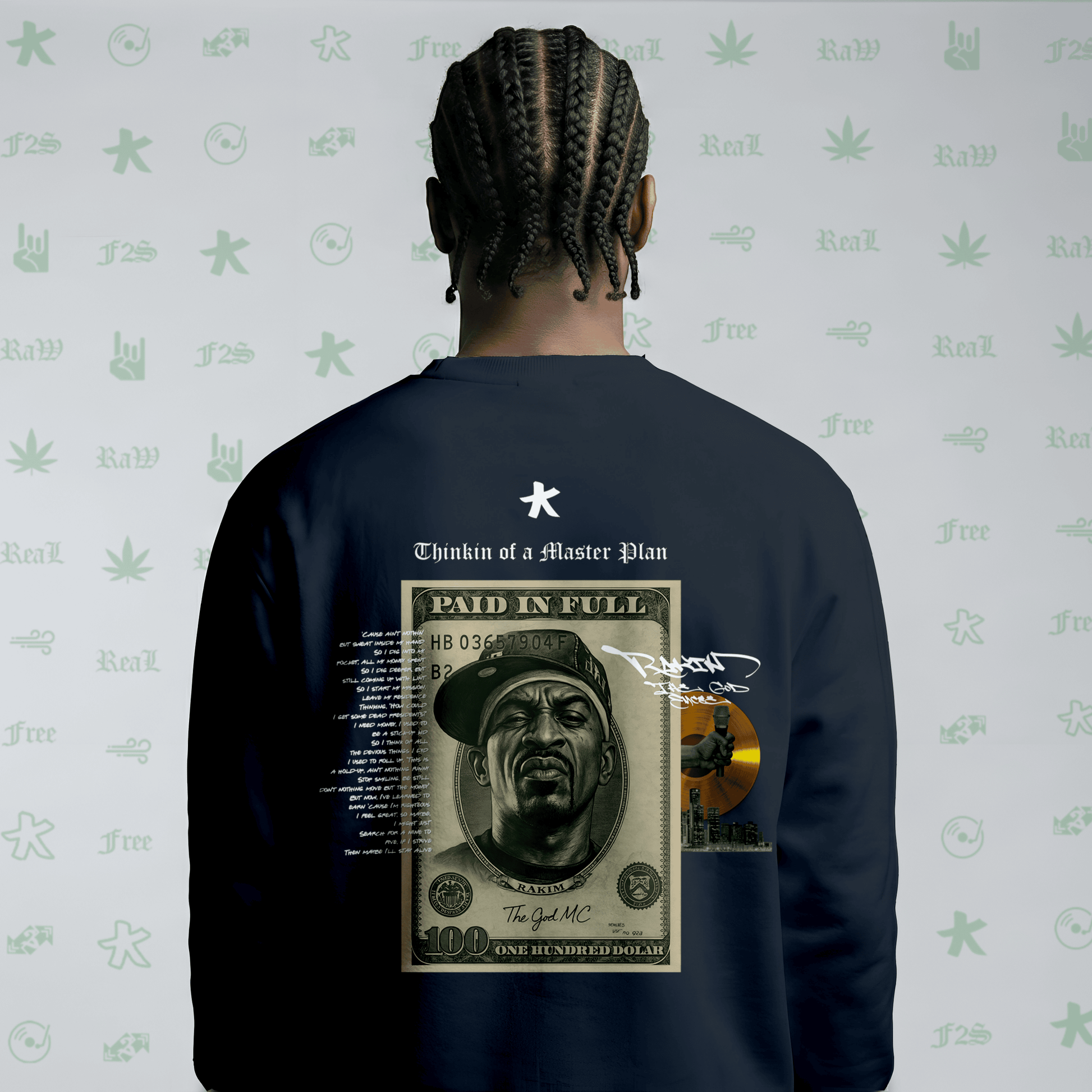 Rakim The God Emcee Navy Blue Unisex Oversized Sweatshirt
